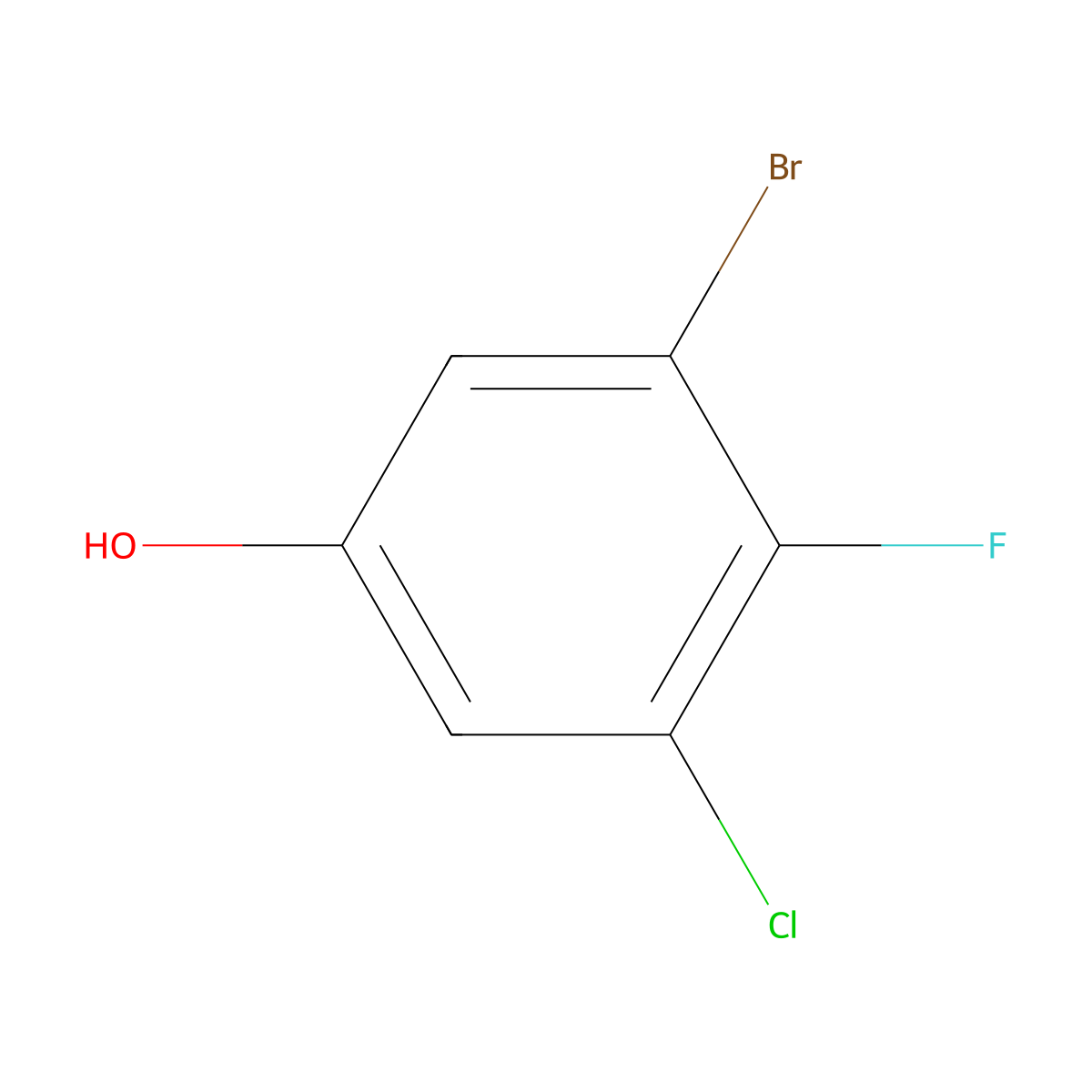 3-Bromo-5-chloro-4-fluorophenol molecular structure, CAS 1805518-67-5