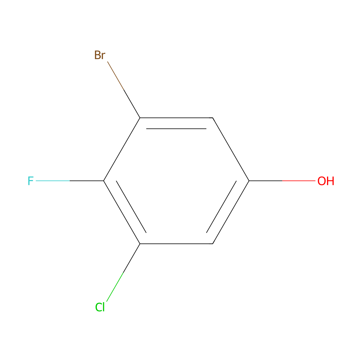 3-Bromo-5-chloro-4-fluorophenol molecular structure, CAS 1805518-67-5