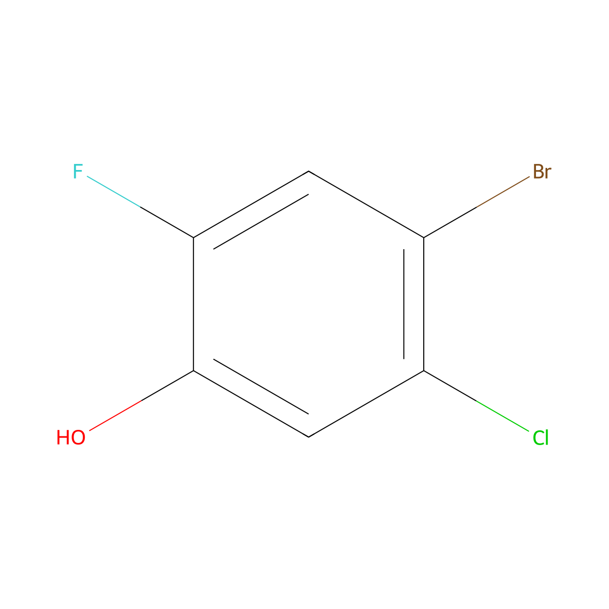 4-Bromo-5-chloro-2-fluorophenol molecular structure, CAS 1805518-69-7