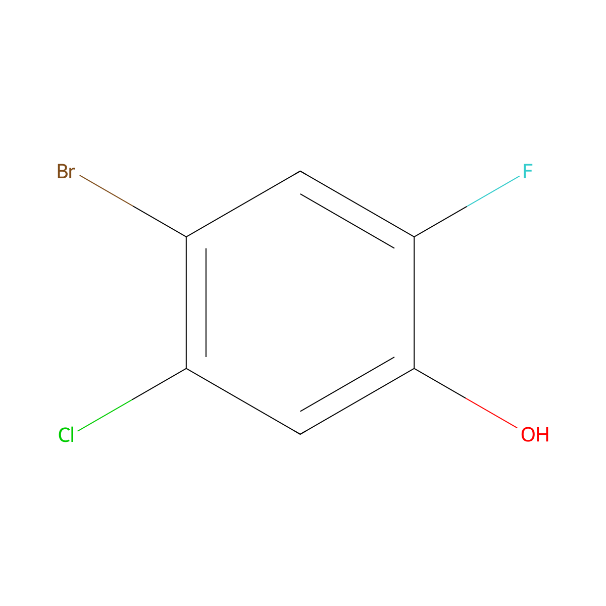 4-Bromo-5-chloro-2-fluorophenol molecular structure, CAS 1805518-69-7