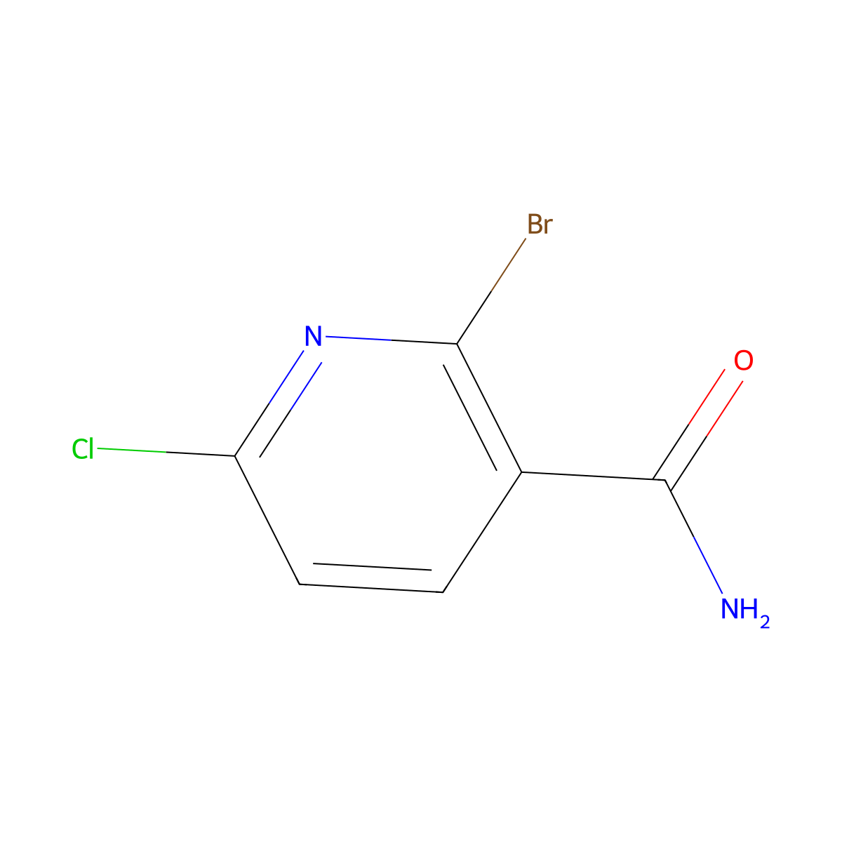 2-Bromo-6-chloronicotinamide molecular structure, CAS 1805519-17-8