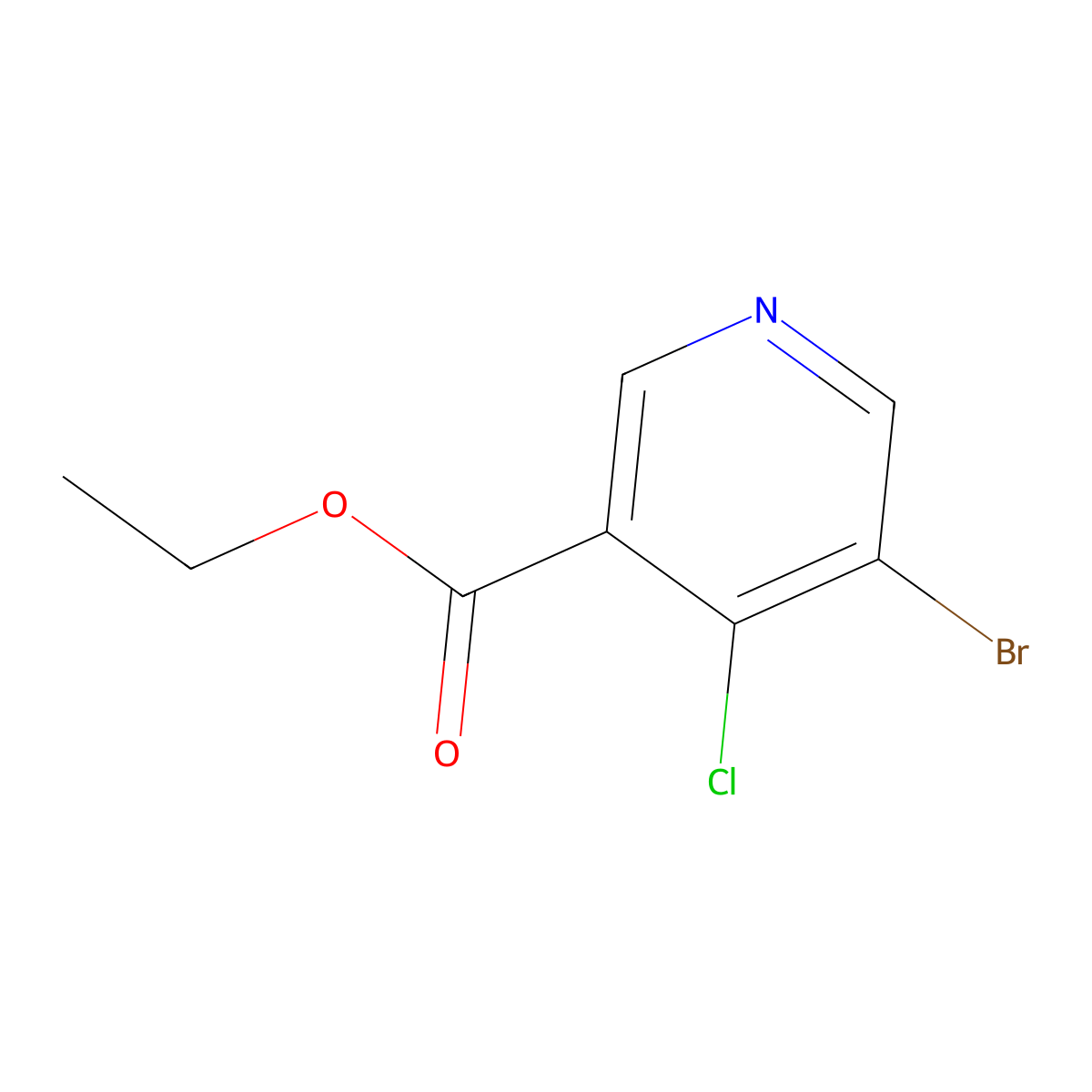 Ethyl 5-bromo-4-chloronicotinate molecular structure, CAS 1805519-18-9