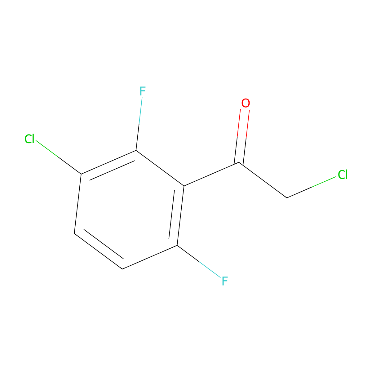 2-Chloro-1-(3-chloro-2,6-difluorophenyl)ethan-1-one molecular structure, CAS 1805520-63-1