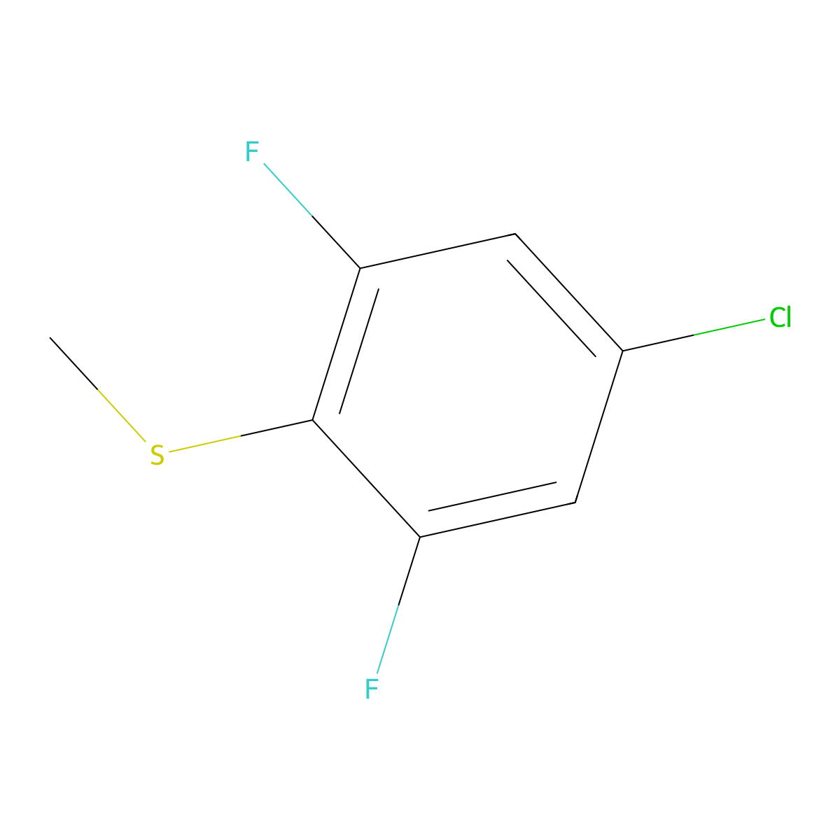 (4-Chloro-2,6-difluorophenyl)(methyl)sulfane molecular structure, CAS 1805520-90-4
