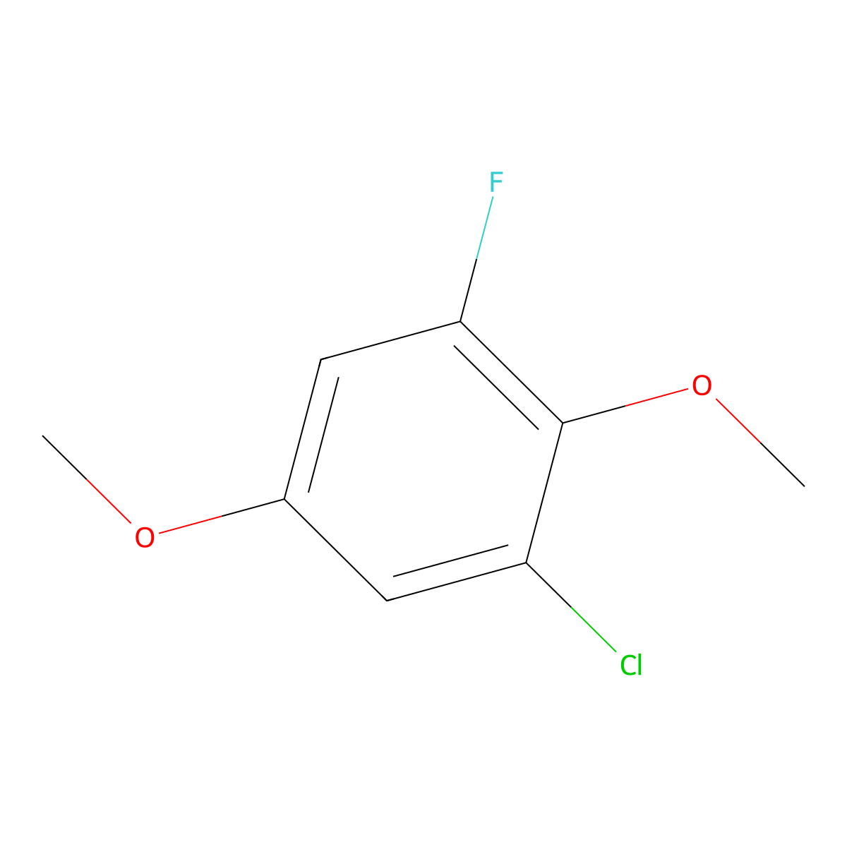 1-Chloro-2,5-dimethoxy-3-fluorobenzene molecular structure, CAS 1805521-50-9
