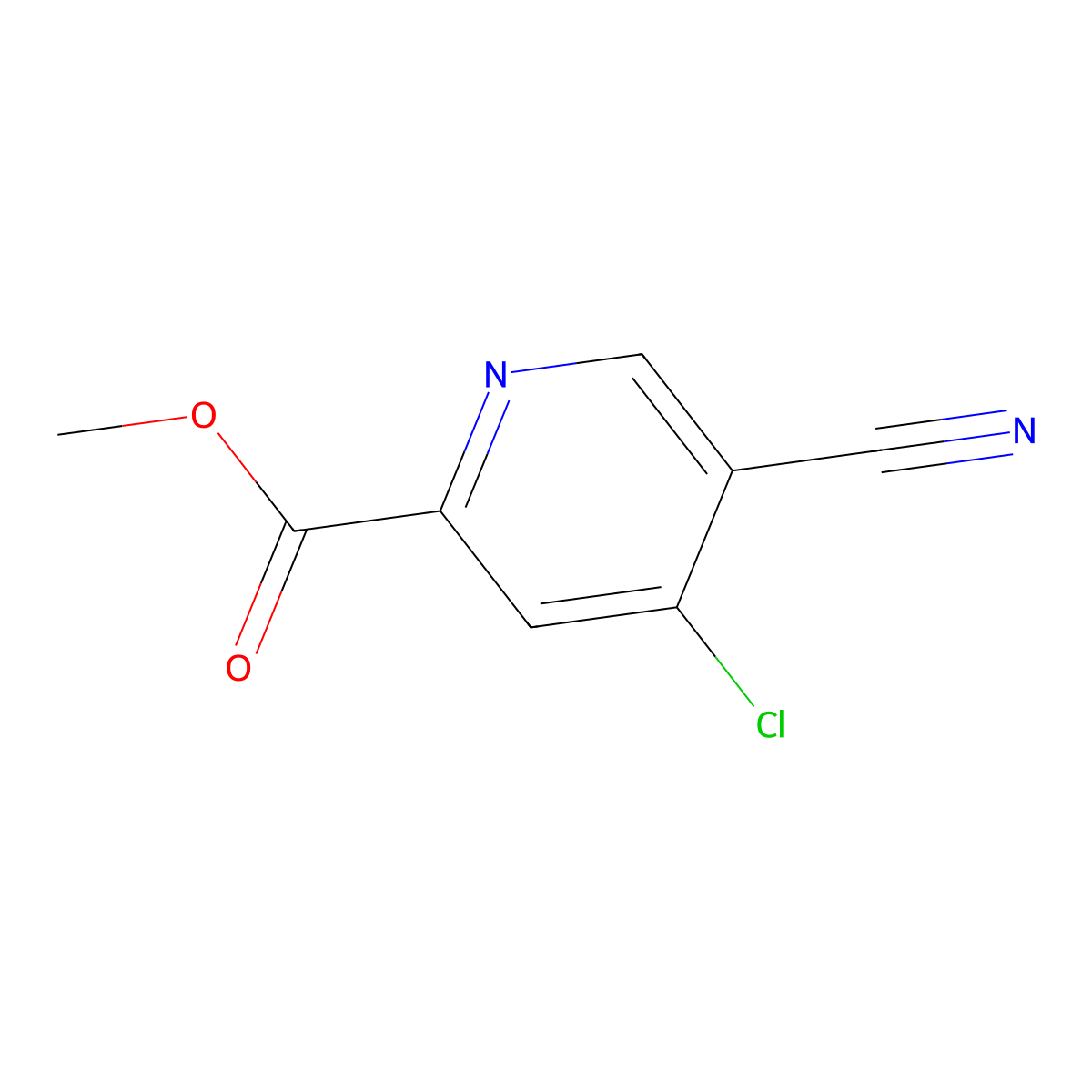 Methyl 4-chloro-5-cyanopicolinate molecular structure, CAS 1805521-81-6