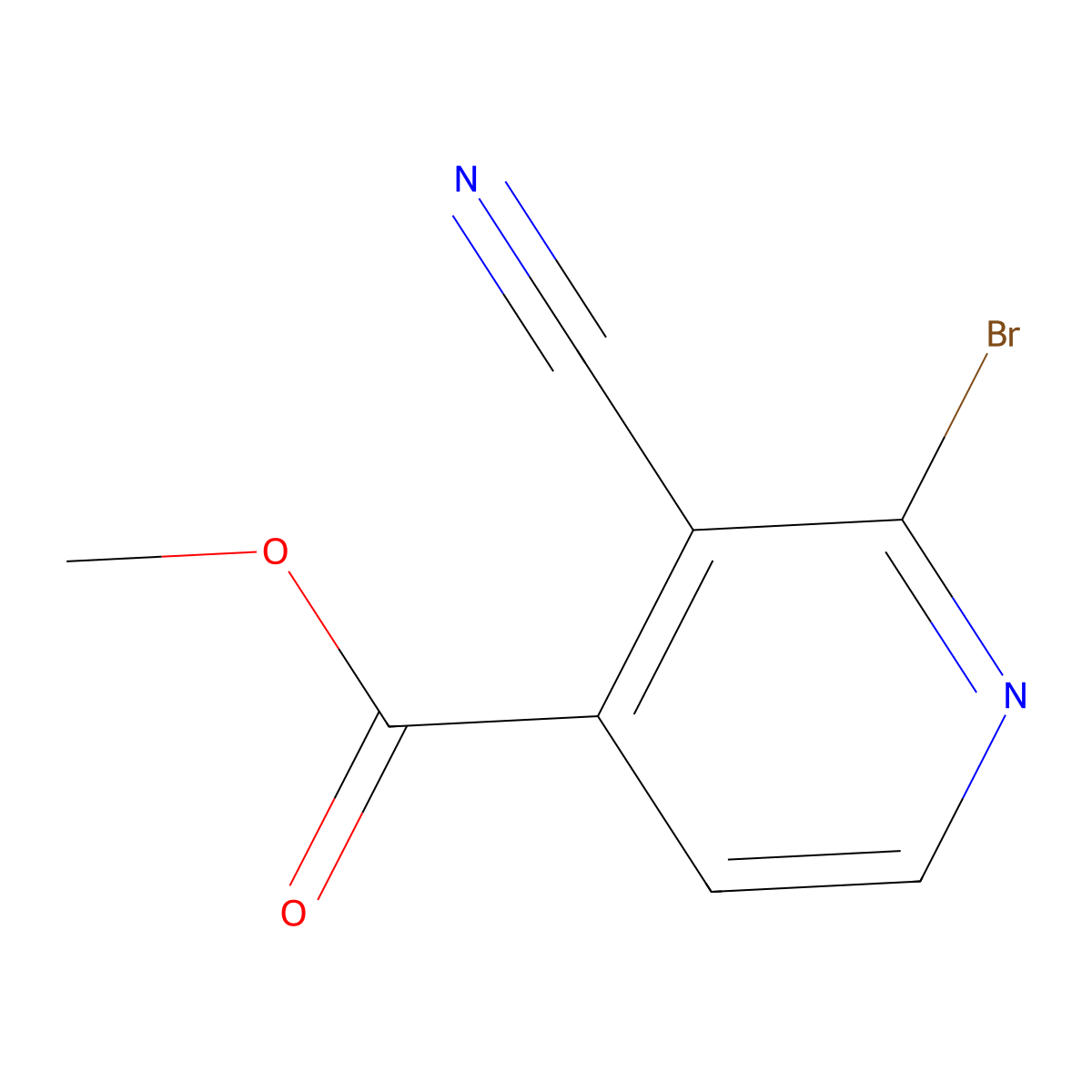 Methyl 2-bromo-3-cyanoisonicotinate molecular structure, CAS 1805522-01-3
