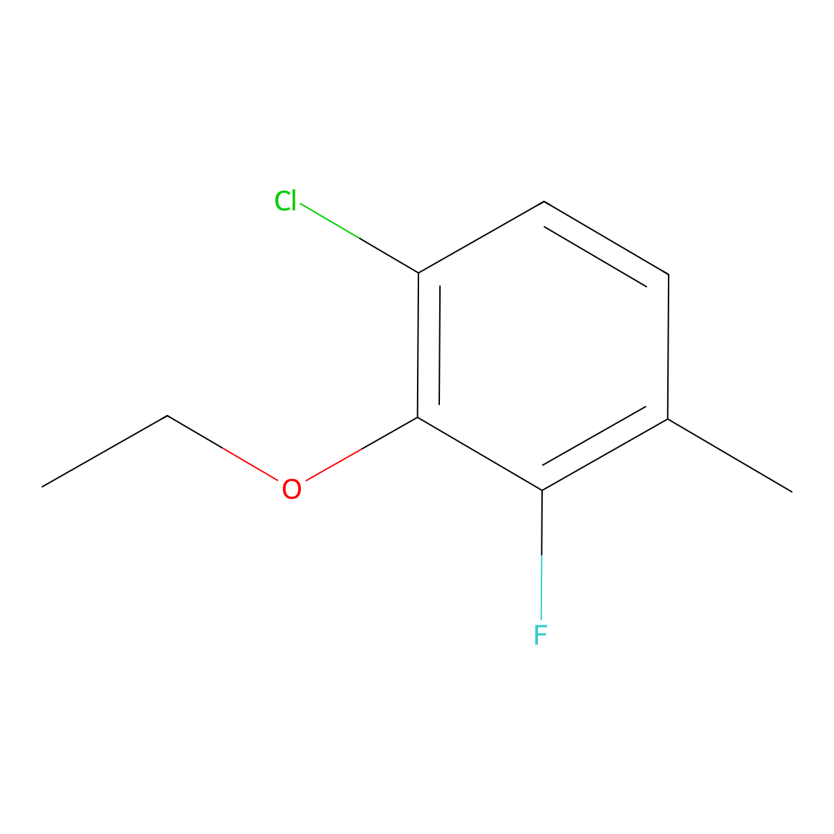 1-Chloro-2-ethoxy-3-fluoro-4-methylbenzene molecular structure, CAS 1805522-21-7