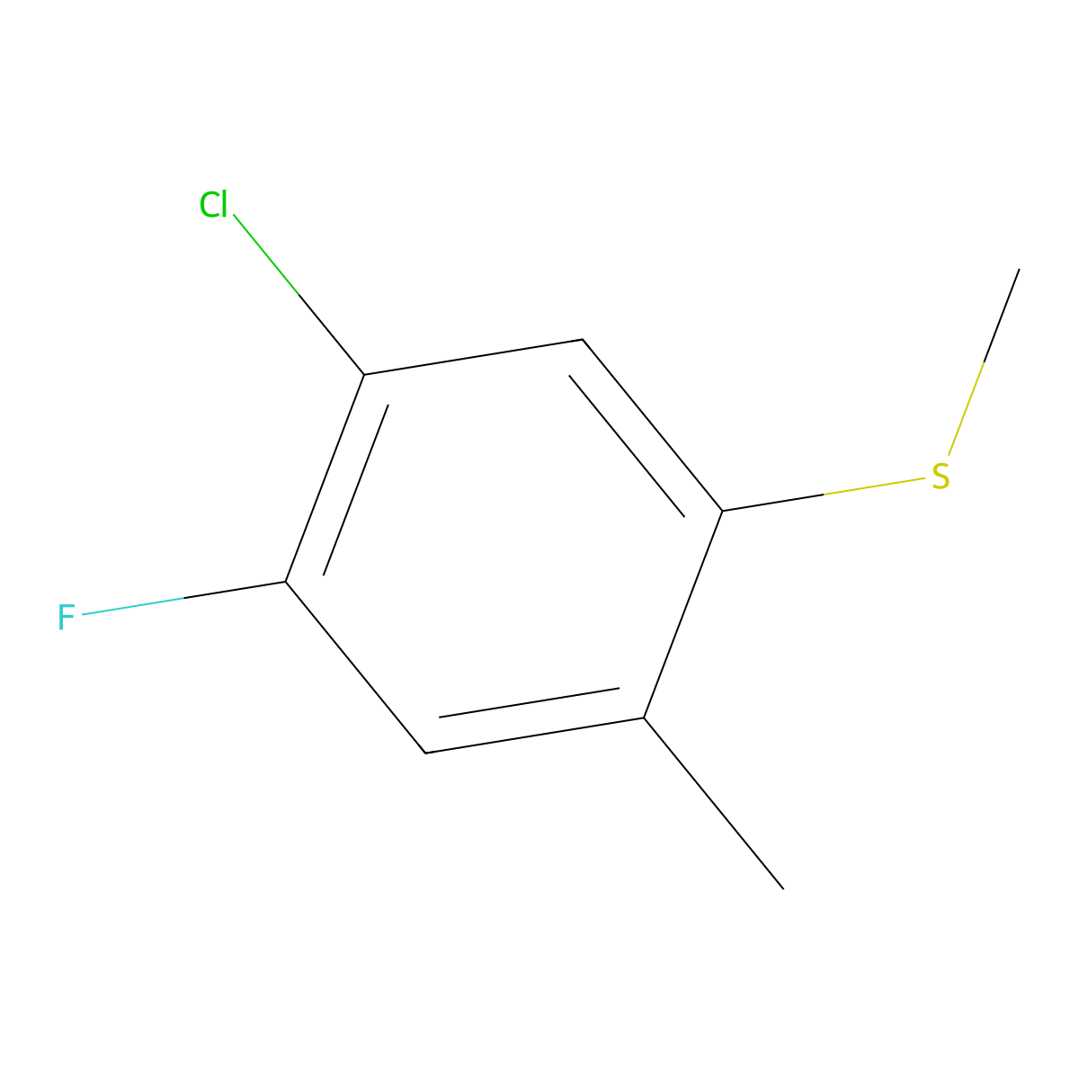 (5-Chloro-4-fluoro-2-methylphenyl)(methyl)sulfane molecular structure, CAS 1805522-59-1