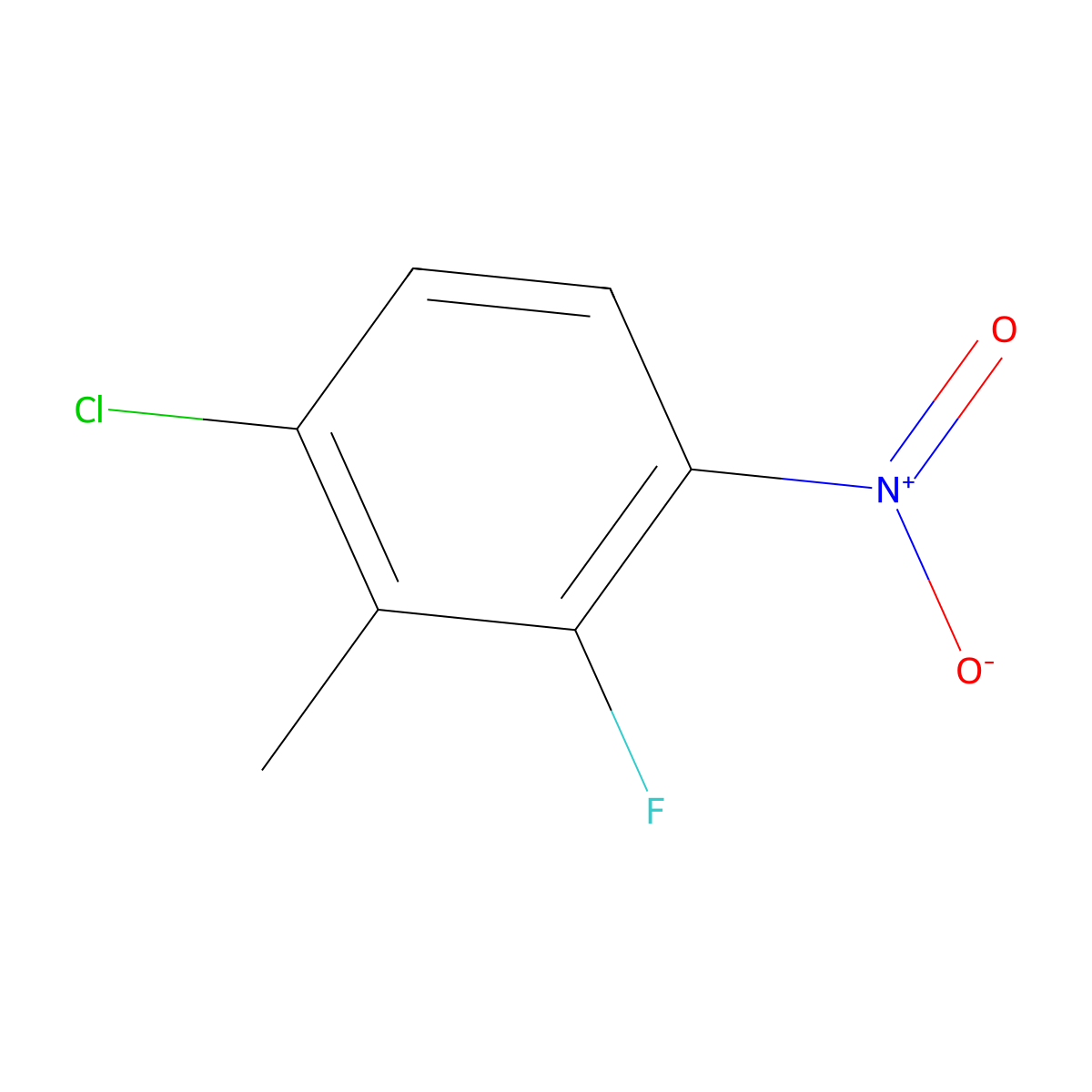 1-Chloro-3-fluoro-2-methyl-4-nitrobenzene molecular structure, CAS 1805522-74-0
