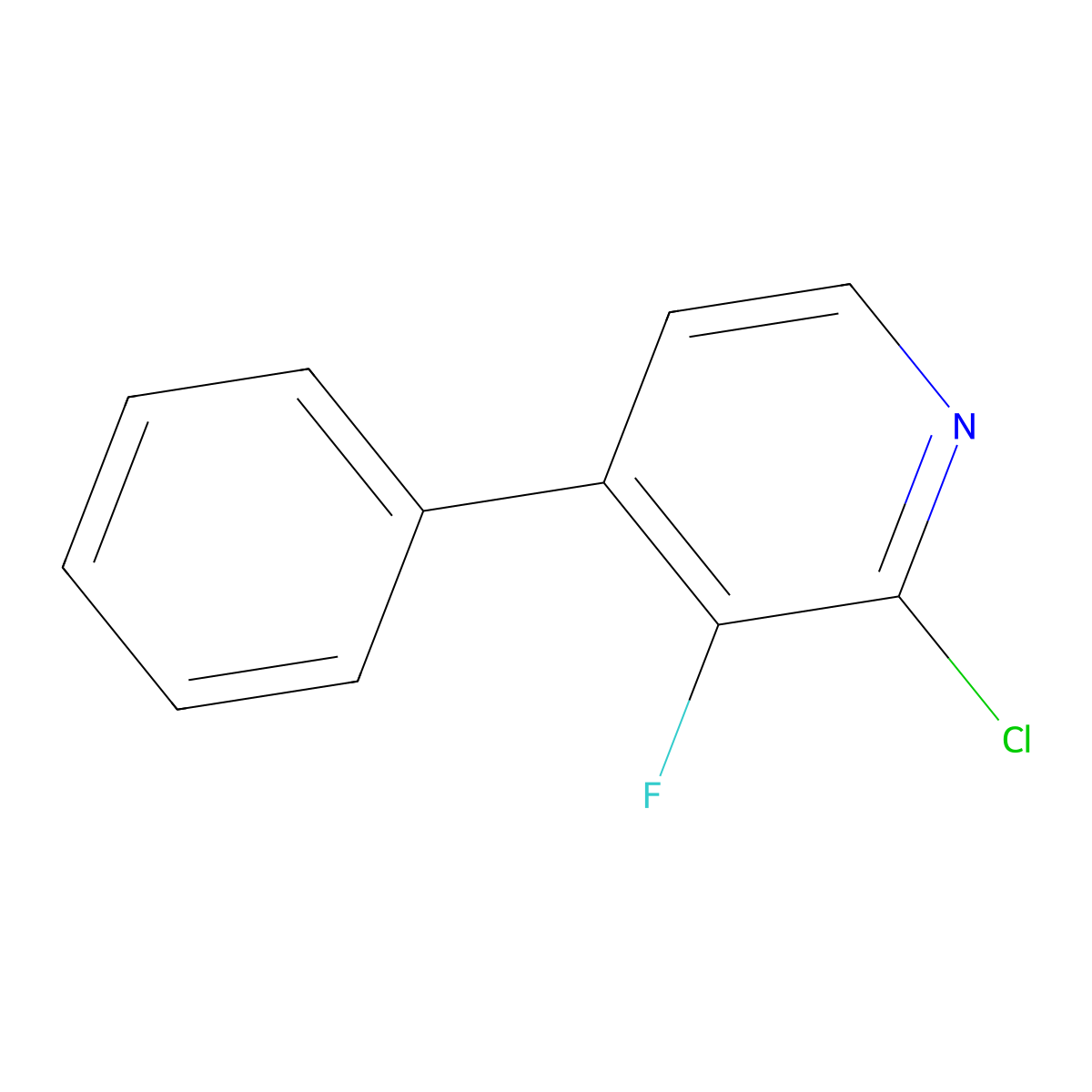 2-Chloro-3-fluoro-4-phenylpyridine molecular structure, CAS 1805522-79-5