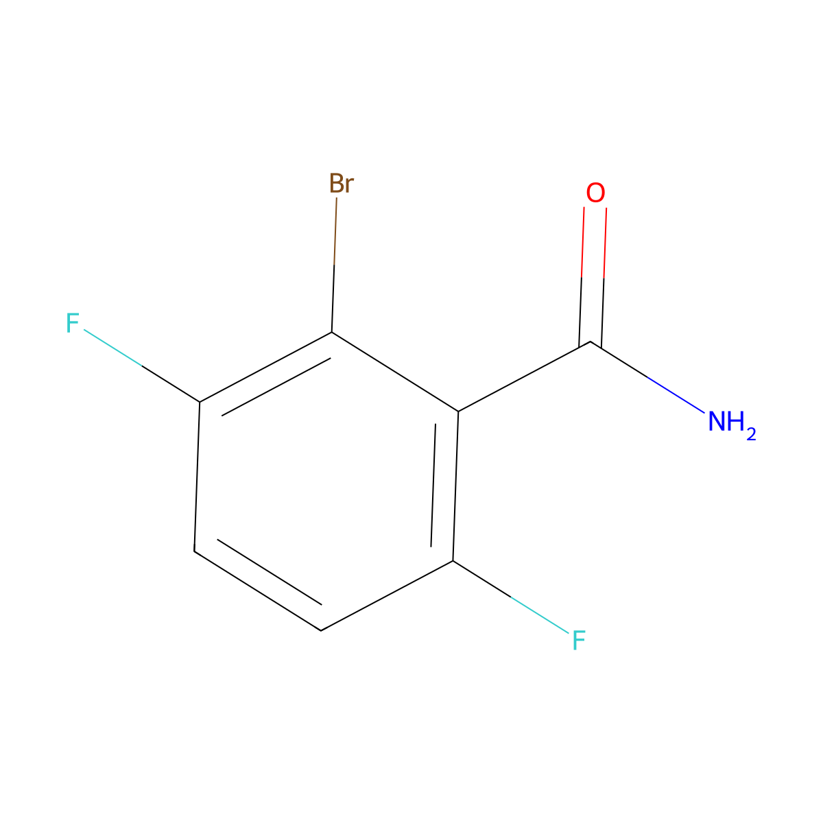 2-Bromo-3,6-difluorobenzamide molecular structure, CAS 1805523-17-4