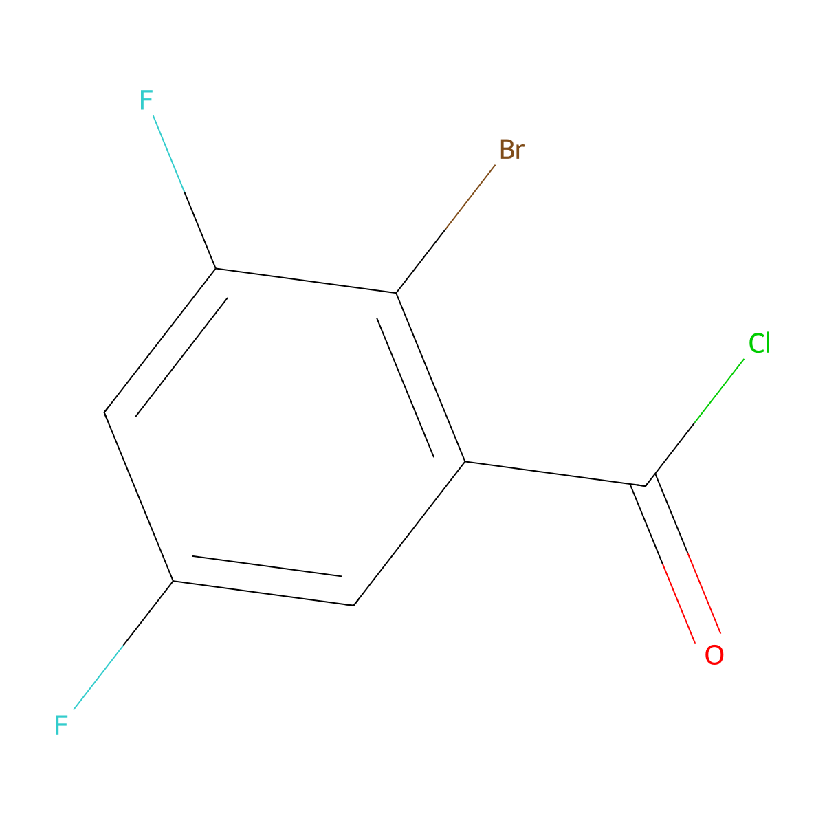 2-Bromo-3,5-difluorobenzoyl chloride molecular structure, CAS 1805523-68-5