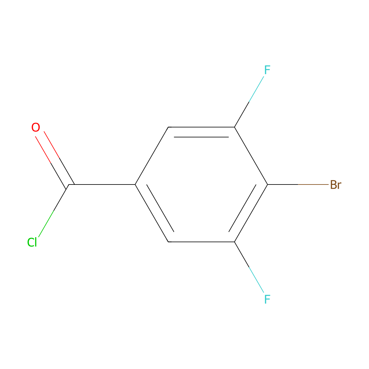 4-Bromo-3,5-difluorobenzoyl chloride molecular structure, CAS 1805523-75-4