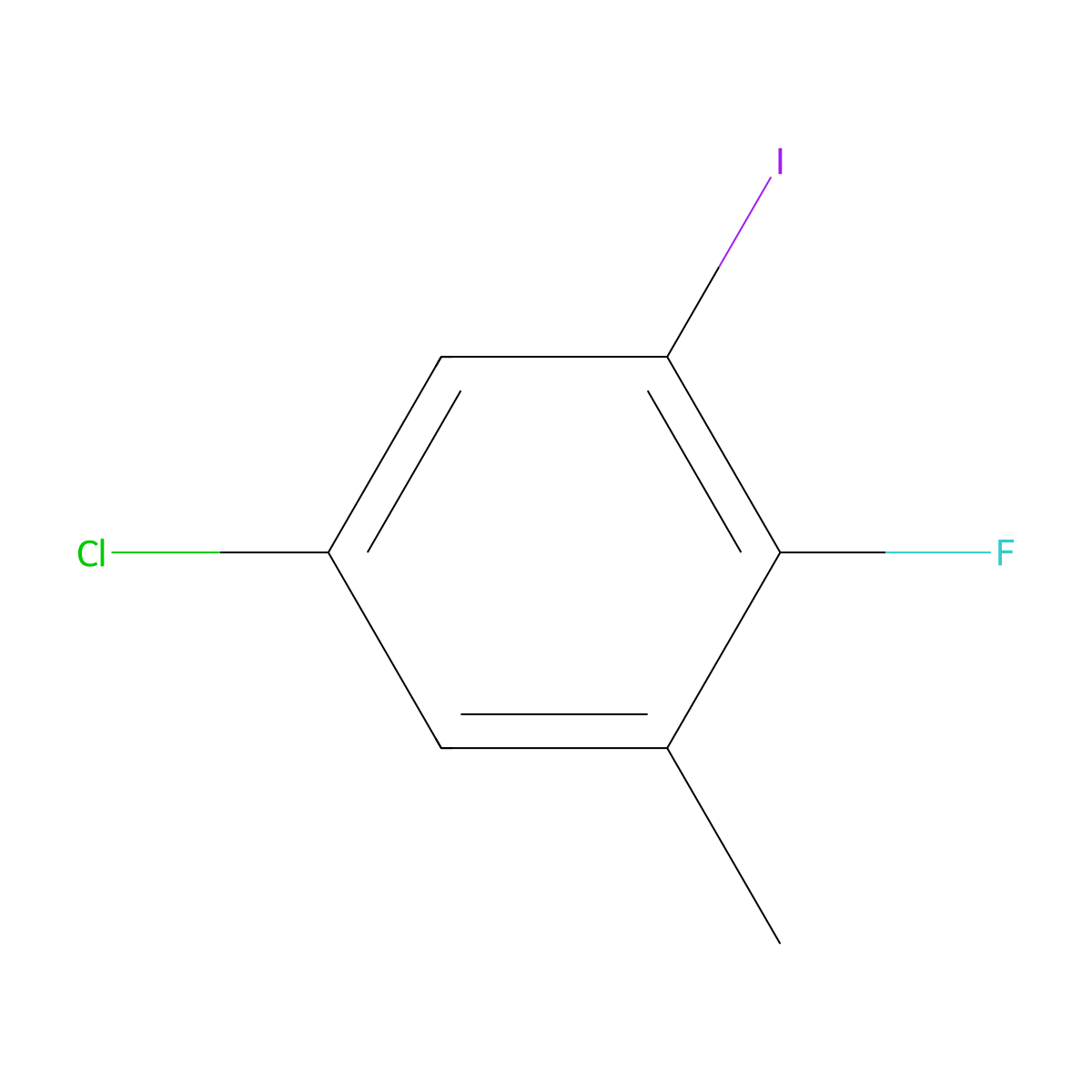 5-Chloro-2-fluoro-1-iodo-3-methylbenzene molecular structure, CAS 1805523-97-0