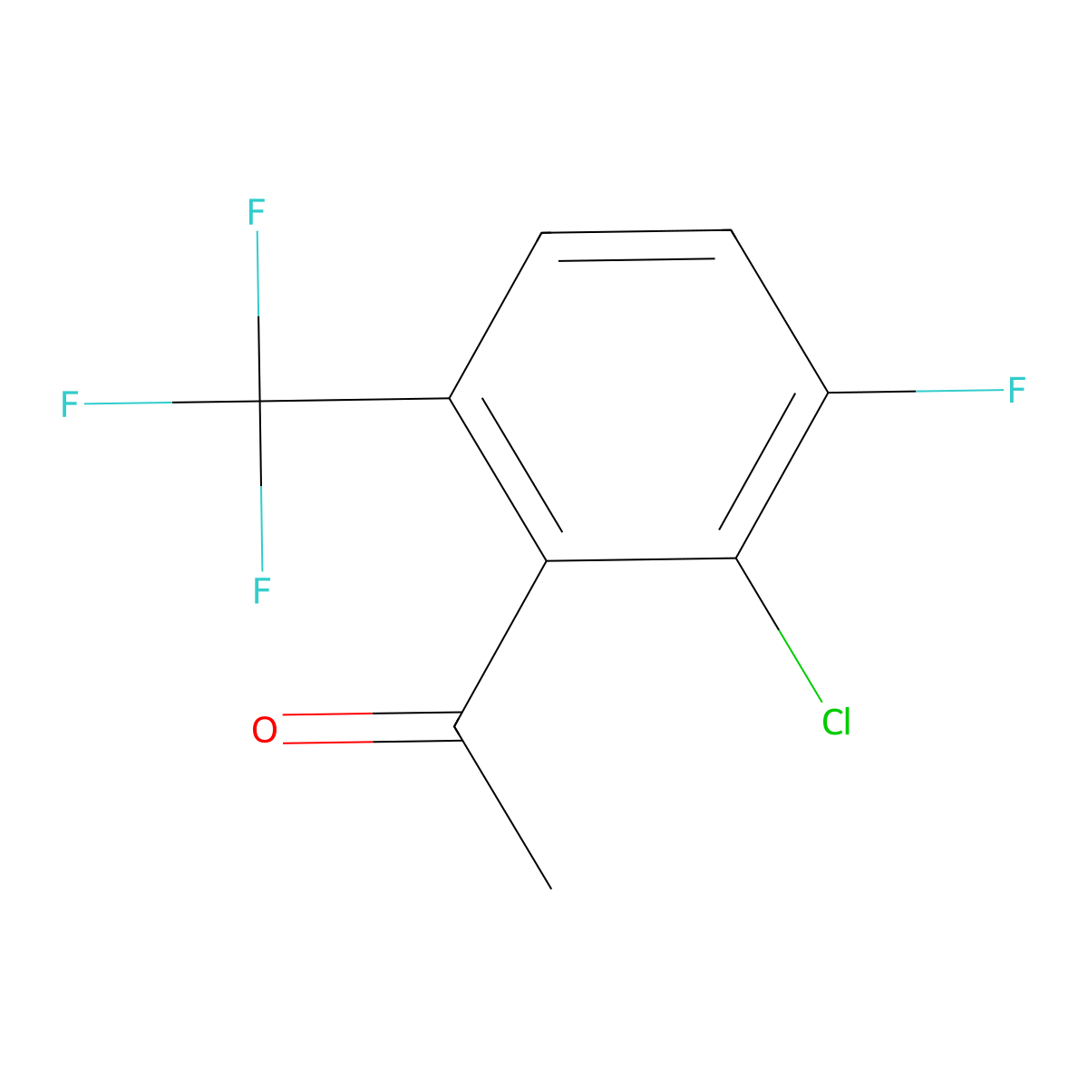 Ethanone, 1-[2-chloro-3-fluoro-6-(trifluoromethyl)phenyl]- molecular structure, CAS 1805524-00-8
