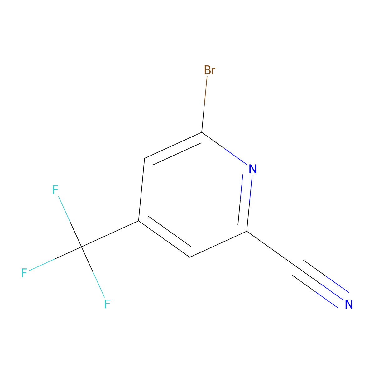 6-Bromo-4-(trifluoromethyl)picolinonitrile molecular structure, CAS 1805524-10-0