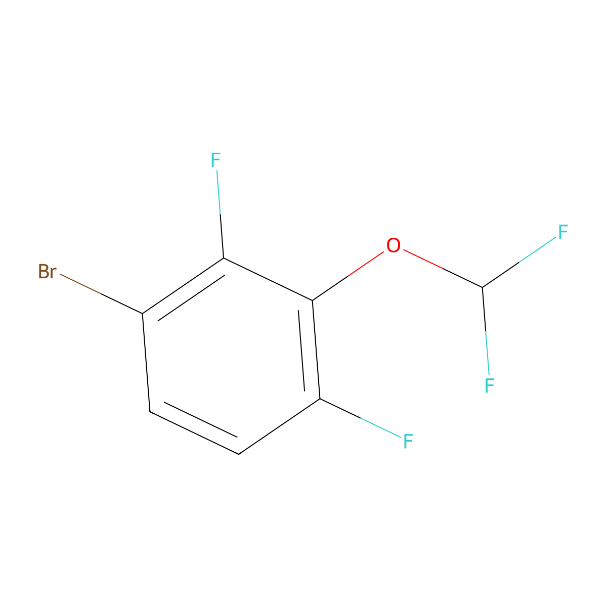 1-Bromo-2,4-difluoro-3-(difluoromethoxy)benzene molecular structure, CAS 1805524-26-8
