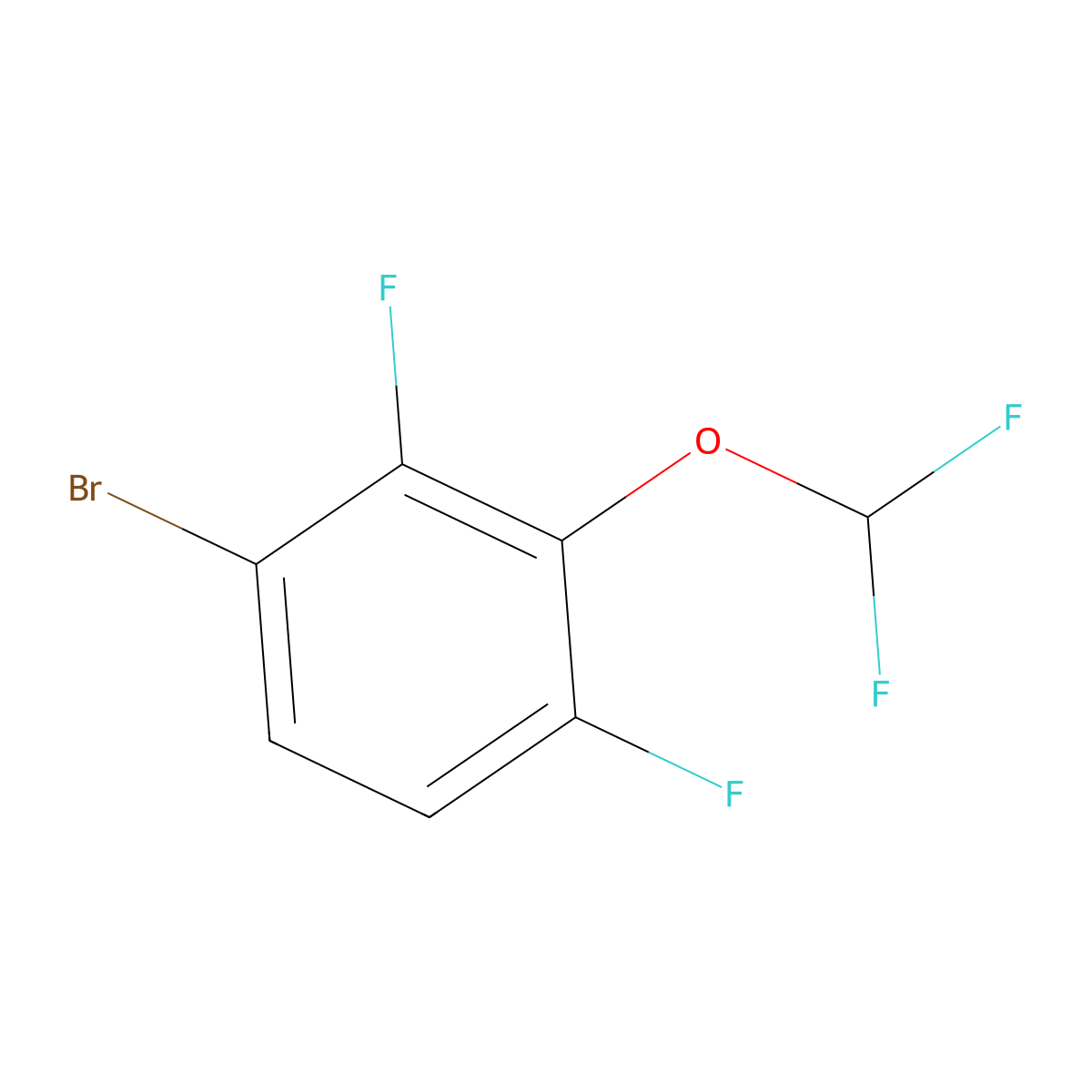 1-Bromo-2,4-difluoro-3-(difluoromethoxy)benzene molecular structure, CAS 1805524-26-8