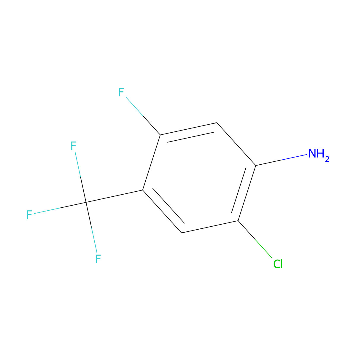 2-Chloro-5-fluoro-4-(trifluoromethyl)aniline molecular structure, CAS 1805524-30-4