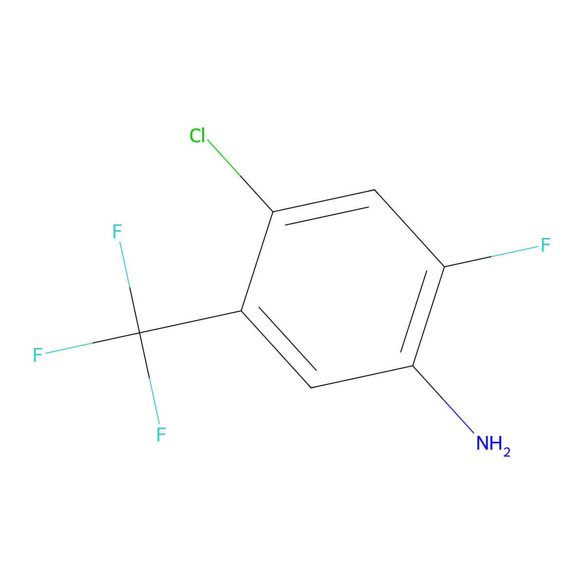4-Chloro-2-fluoro-5-(trifluoromethyl)aniline molecular structure, CAS 1805524-41-7