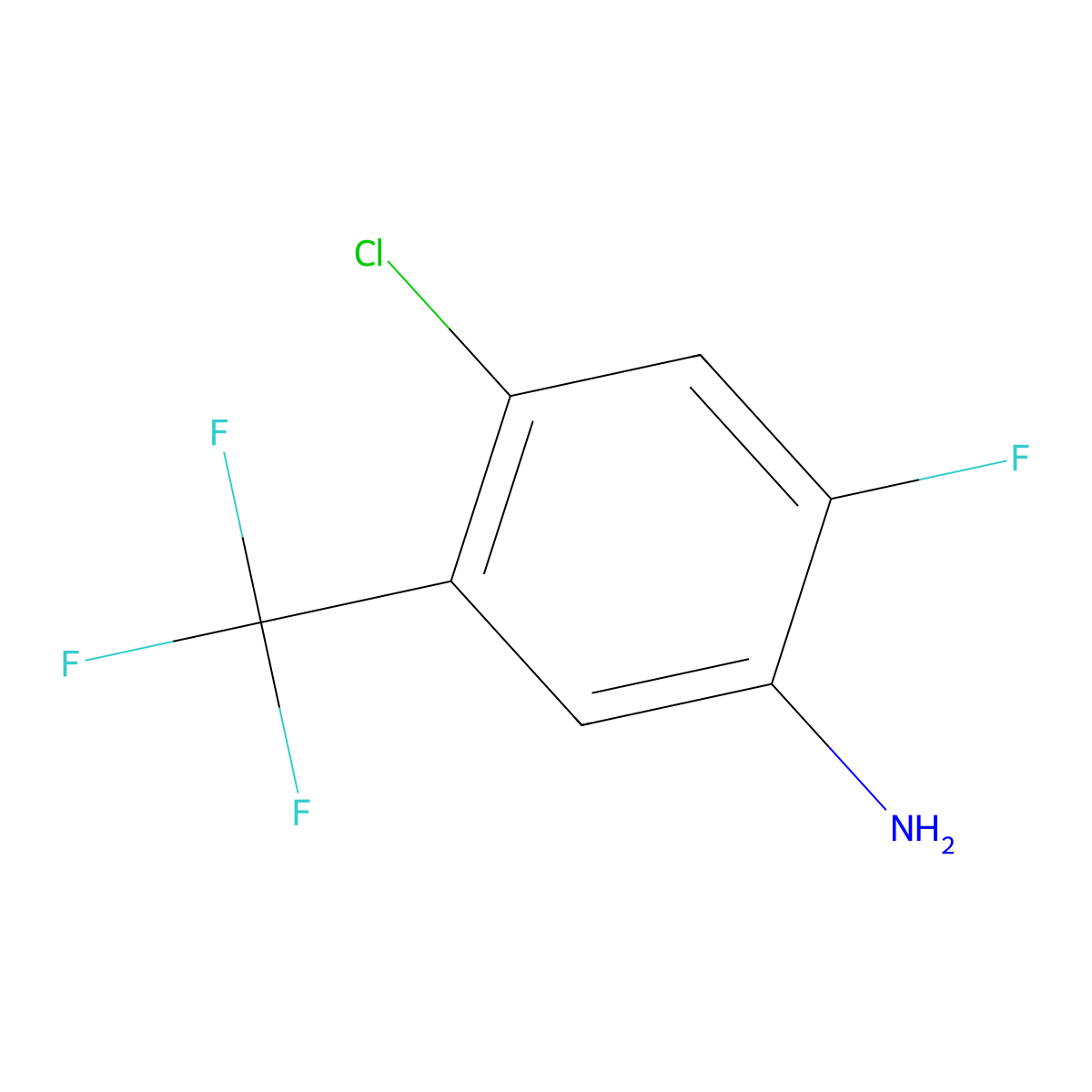 4-Chloro-2-fluoro-5-(trifluoromethyl)aniline molecular structure, CAS 1805524-41-7