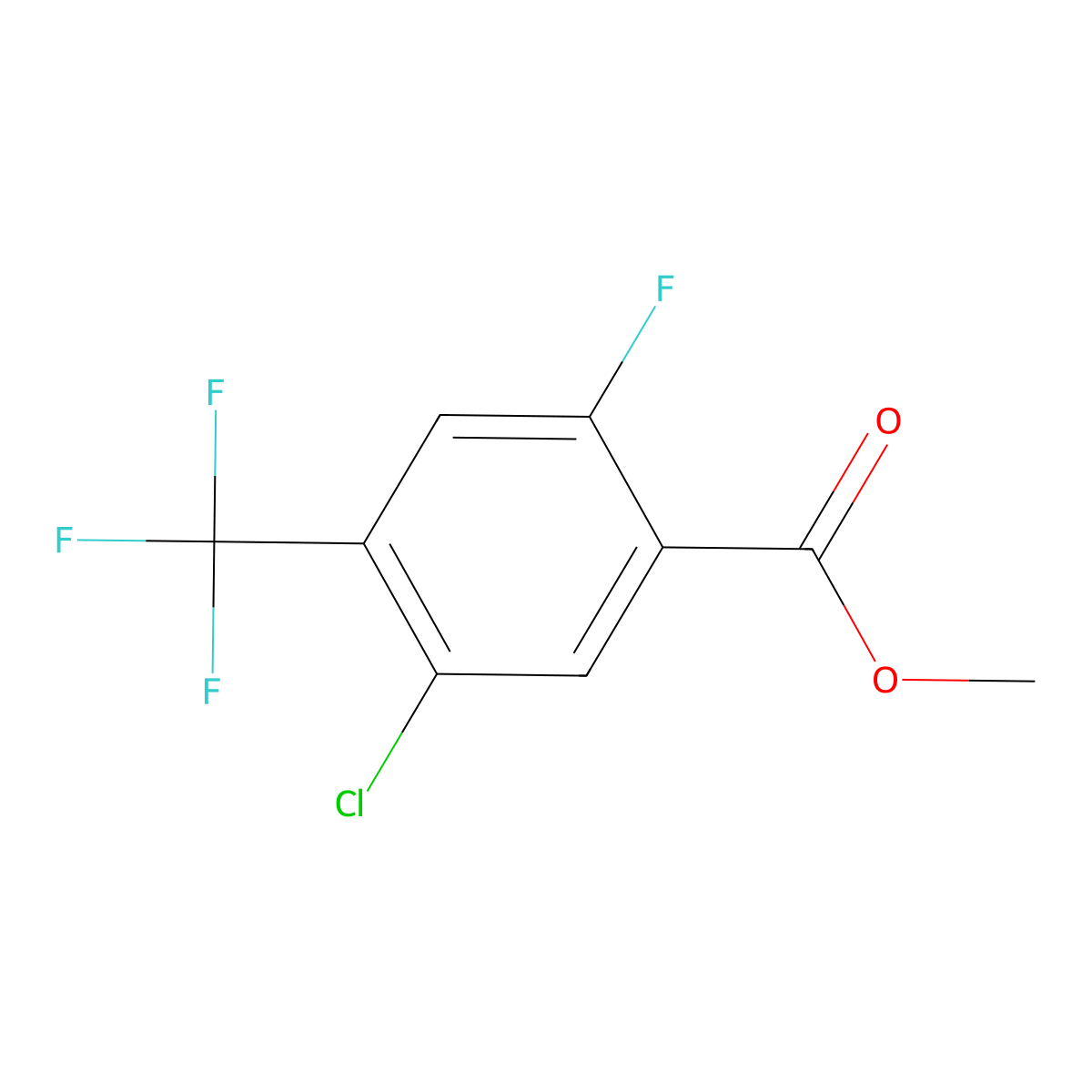 Methyl 5-chloro-2-fluoro-4-(trifluoromethyl)benzoate molecular structure, CAS 1805524-68-8