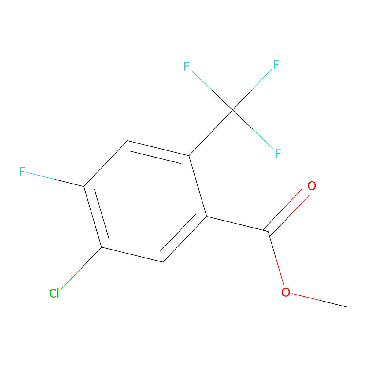 Methyl 5-chloro-4-fluoro-2-(trifluoromethyl)benzoate molecular structure, CAS 1805524-74-6