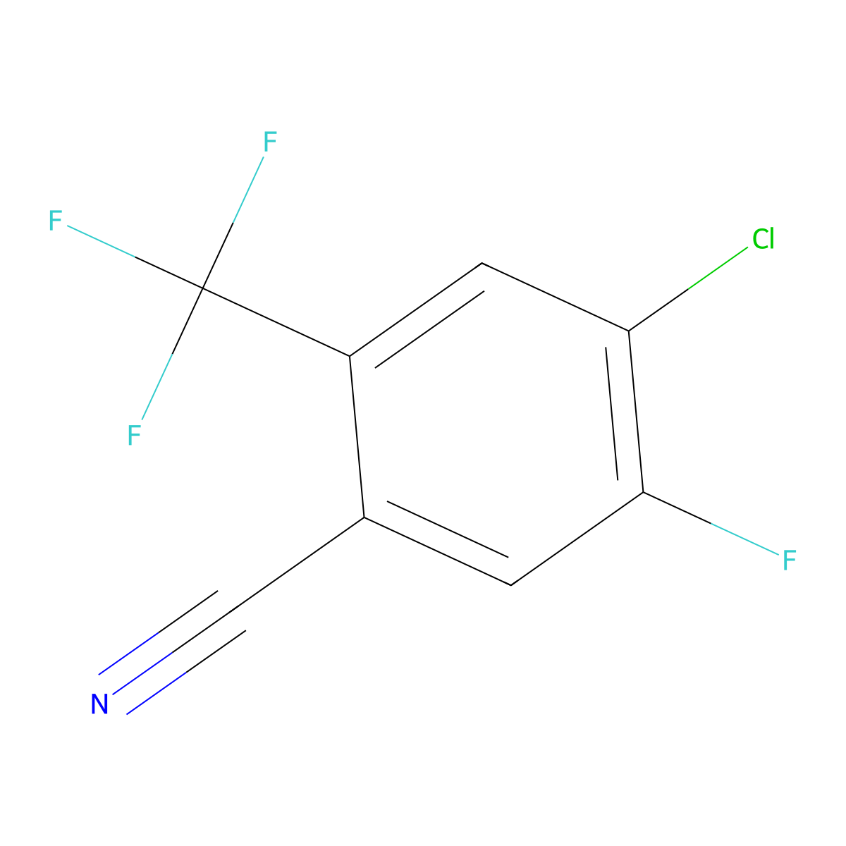 4-Chloro-5-fluoro-2-(trifluoromethyl)benzonitrile molecular structure, CAS 1805524-86-0