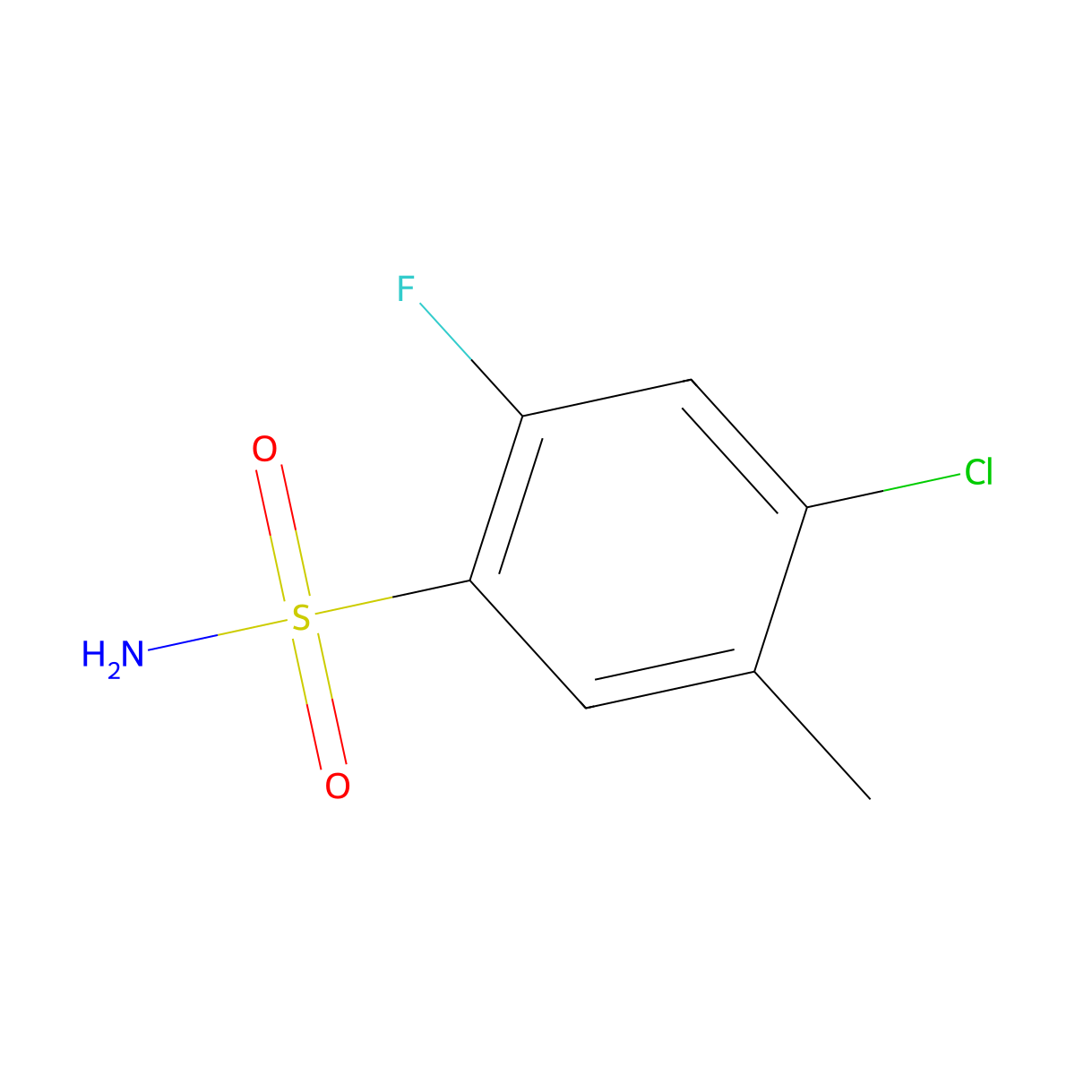 4-Chloro-2-fluoro-5-methylbenzenesulfonamide molecular structure, CAS 1805525-24-9