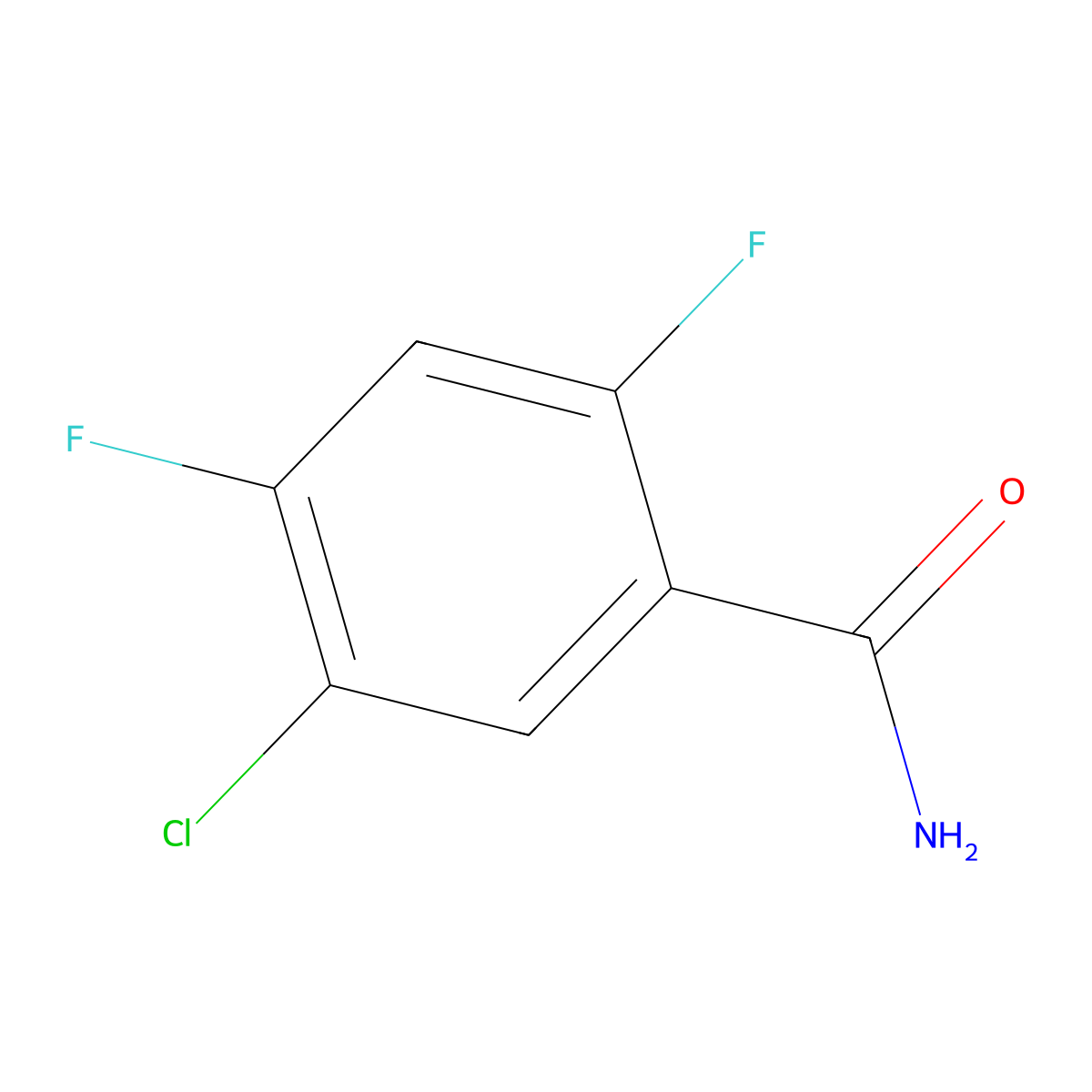 5-Chloro-2,4-difluorobenzamide molecular structure, CAS 1805526-09-3