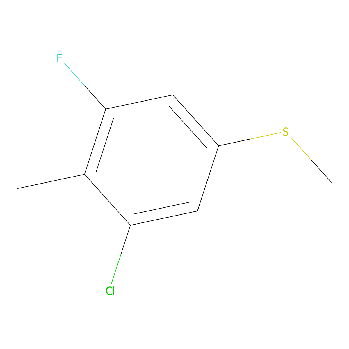(3-Chloro-5-fluoro-4-methylphenyl)(methyl)sulfane molecular structure, CAS 1805526-47-9