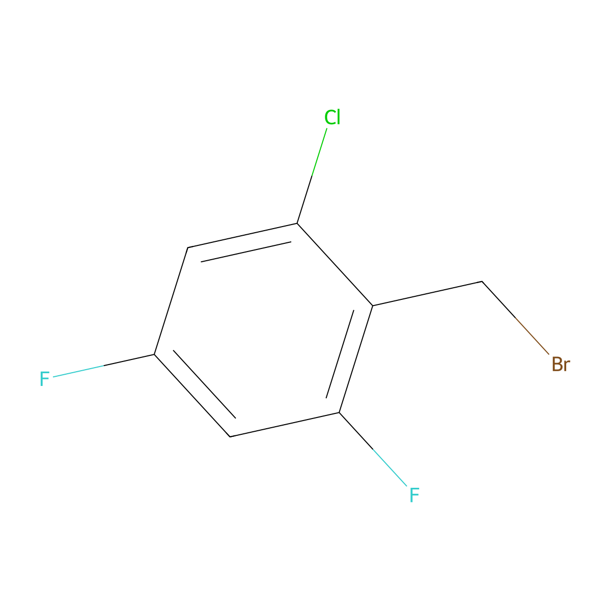 2-(Bromomethyl)-1-chloro-3,5-difluorobenzene molecular structure, CAS 1805526-63-9