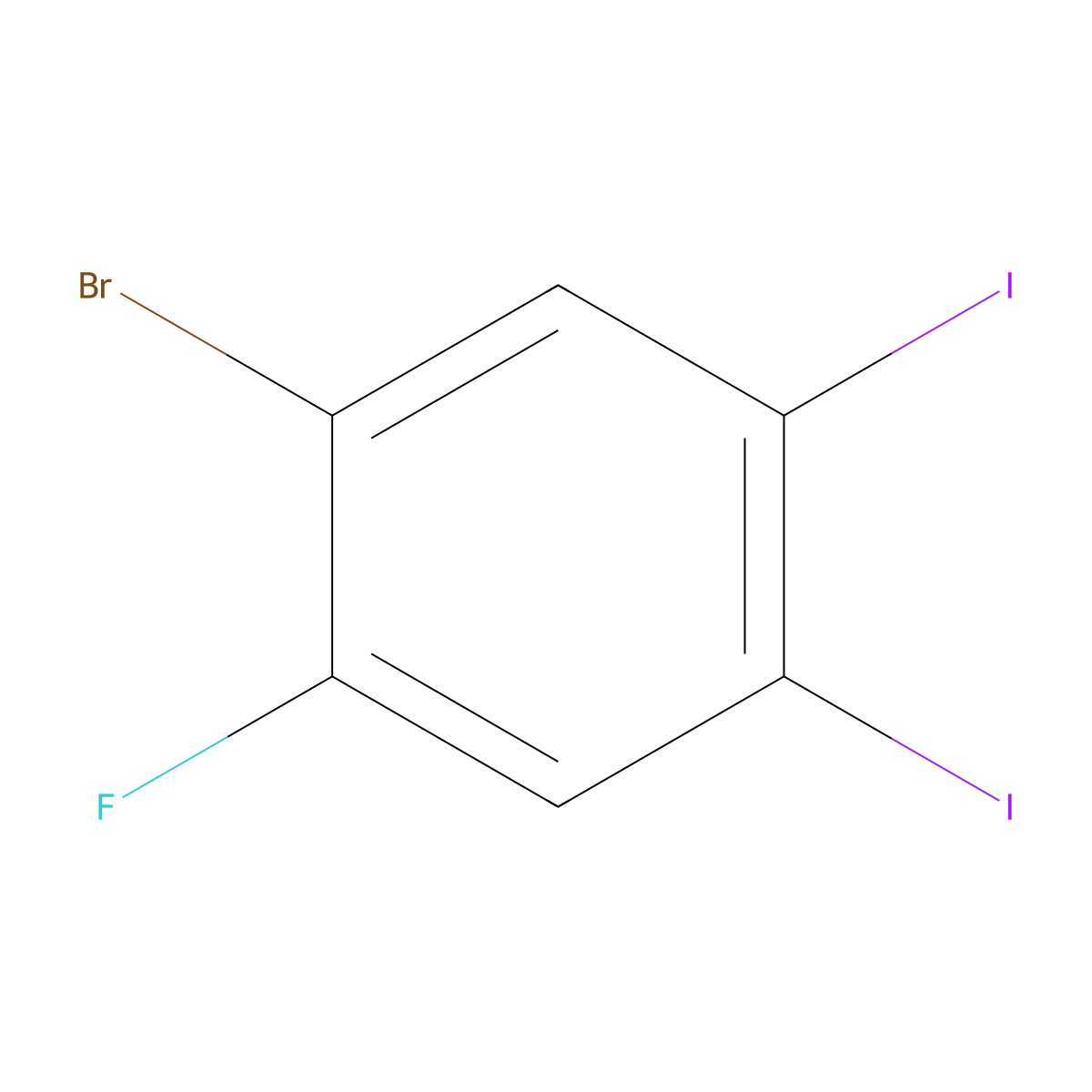 1-Bromo-2-fluoro-4,5-diiodobenzene molecular structure, CAS 1805530-27-1
