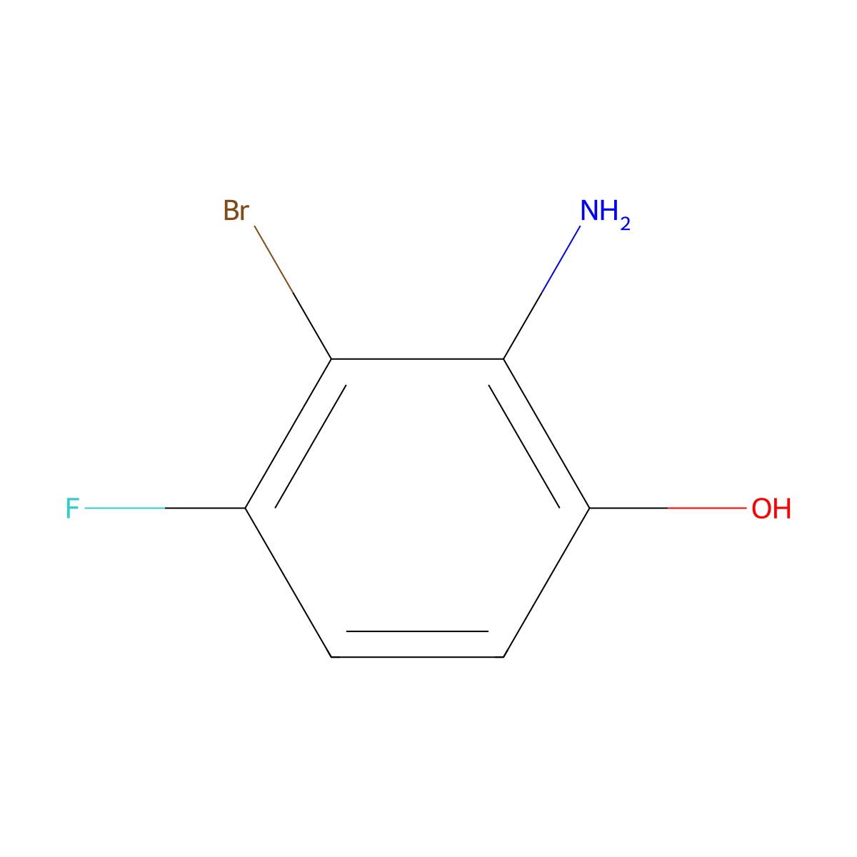 2-Amino-3-bromo-4-fluorophenol molecular structure, CAS 1805533-08-7