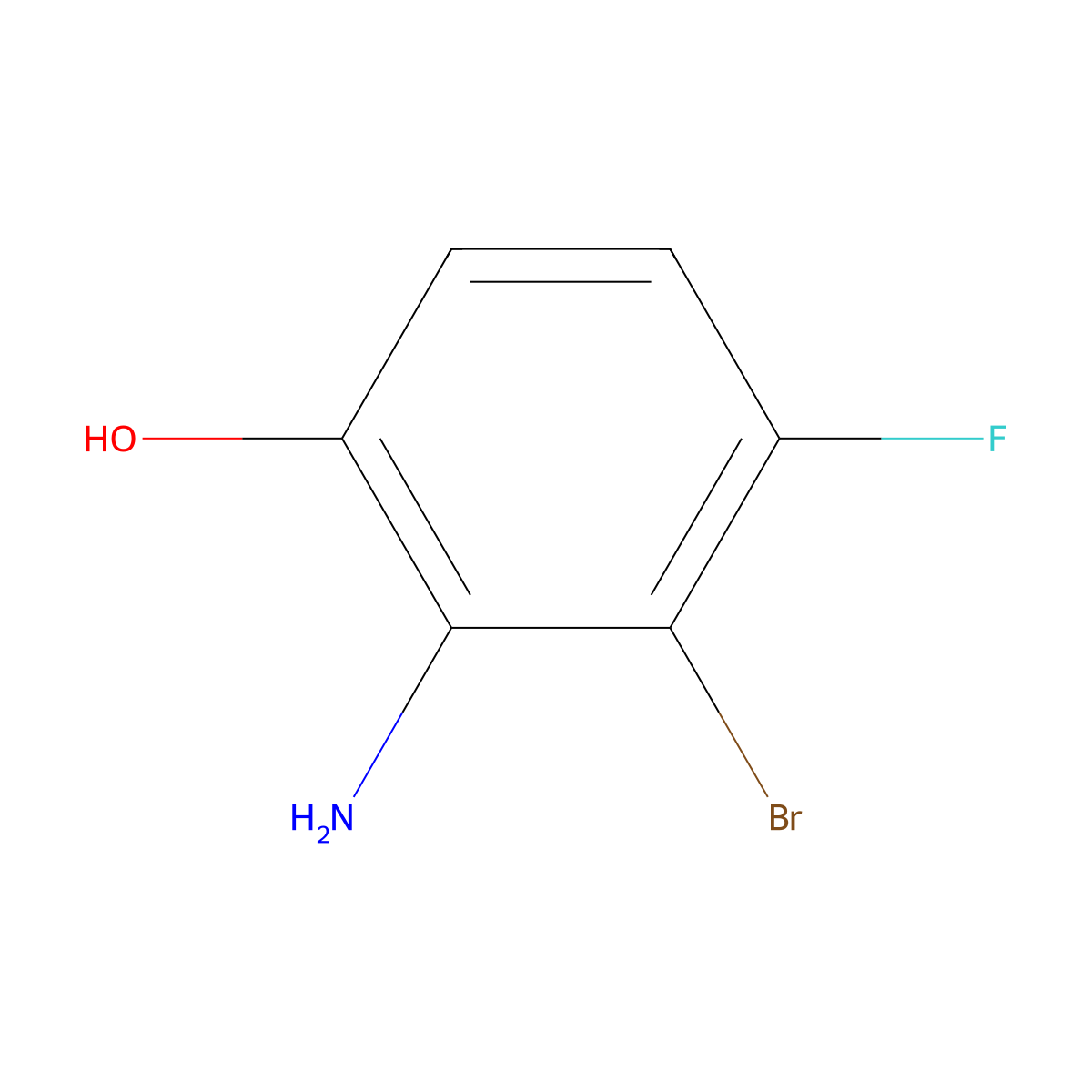 2-Amino-3-bromo-4-fluorophenol molecular structure, CAS 1805533-08-7