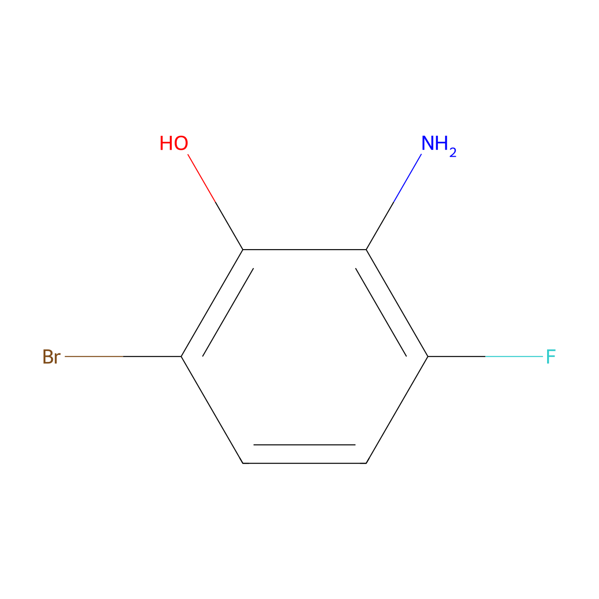 2-Amino-6-bromo-3-fluorophenol molecular structure, CAS 1805533-15-6
