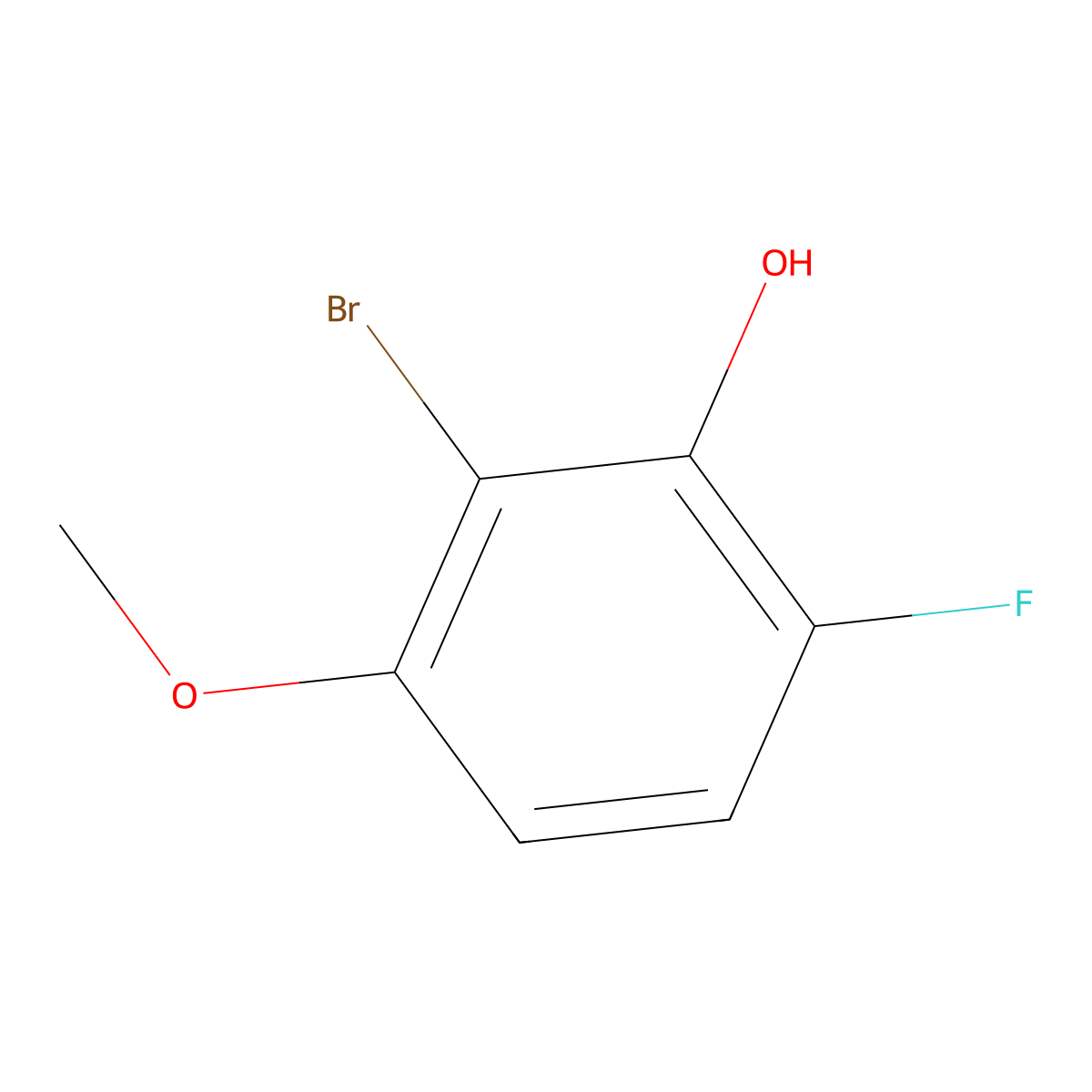 2-Bromo-6-fluoro-3-methoxyphenol molecular structure, CAS 1805533-23-6
