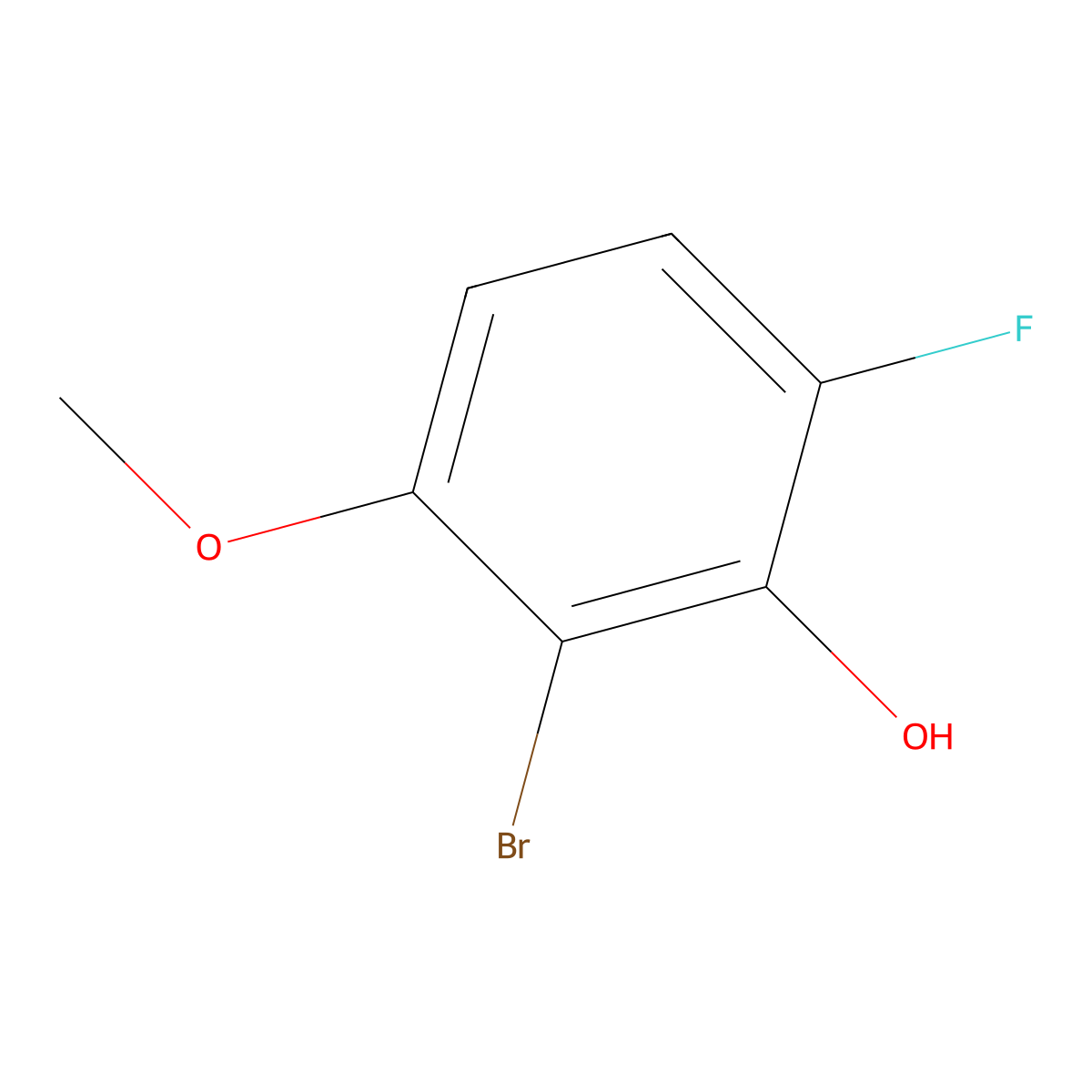 2-Bromo-6-fluoro-3-methoxyphenol molecular structure, CAS 1805533-23-6