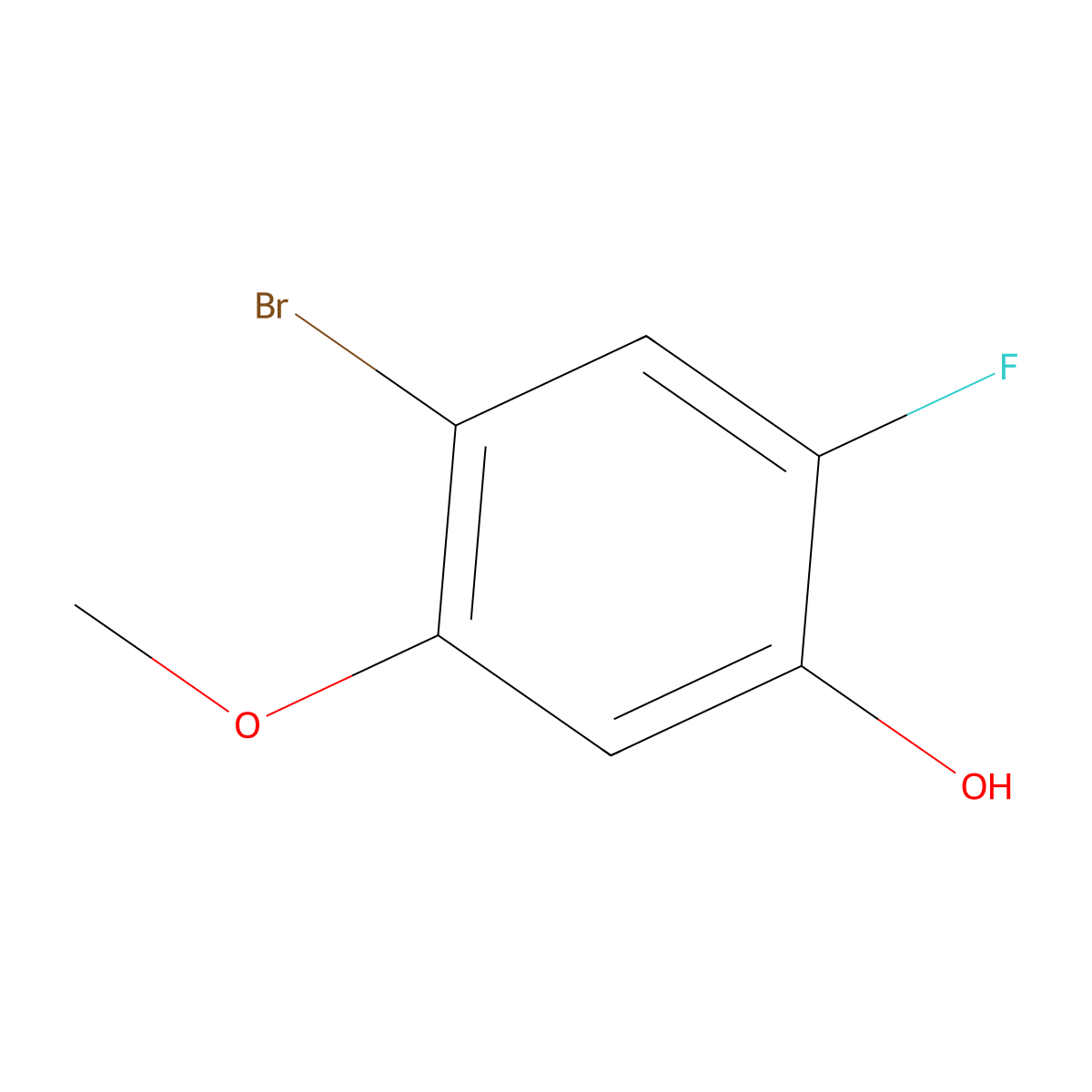 4-Bromo-2-fluoro-5-methoxyphenol molecular structure, CAS 1805533-30-5