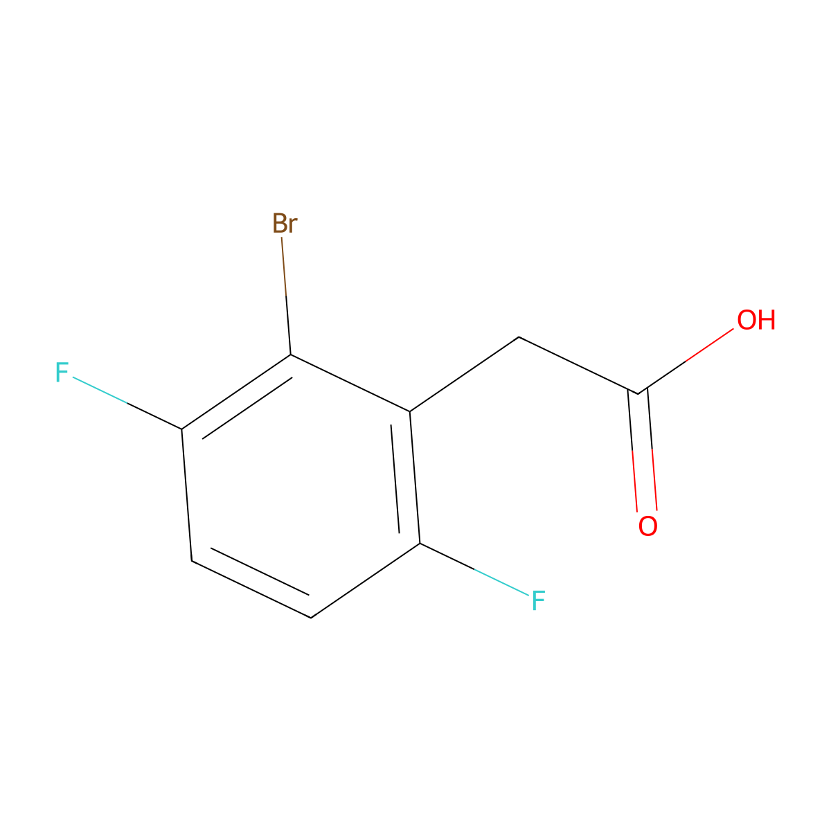 2-(2-Bromo-3,6-difluorophenyl)acetic acid molecular structure, CAS 1805537-77-2