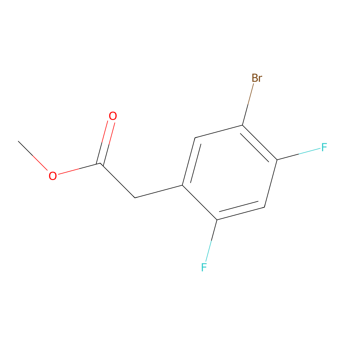 Methyl 5-bromo-2,4-difluorophenylacetate molecular structure, CAS 1805538-17-3