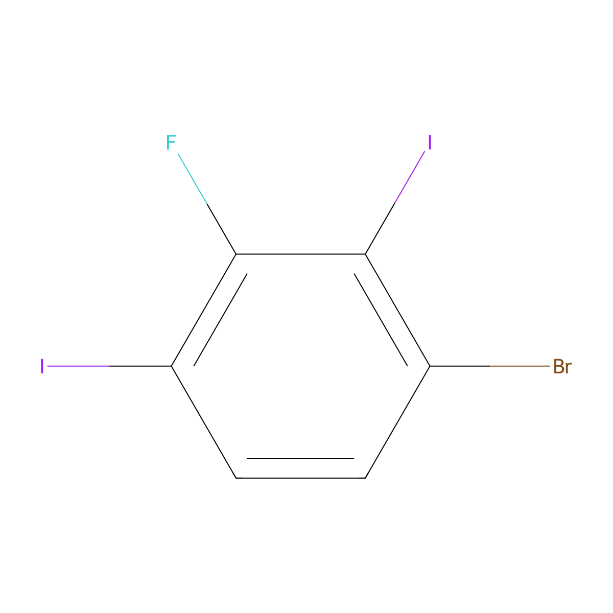 1-Bromo-3-fluoro-2,4-diiodobenzene molecular structure, CAS 1805538-95-7