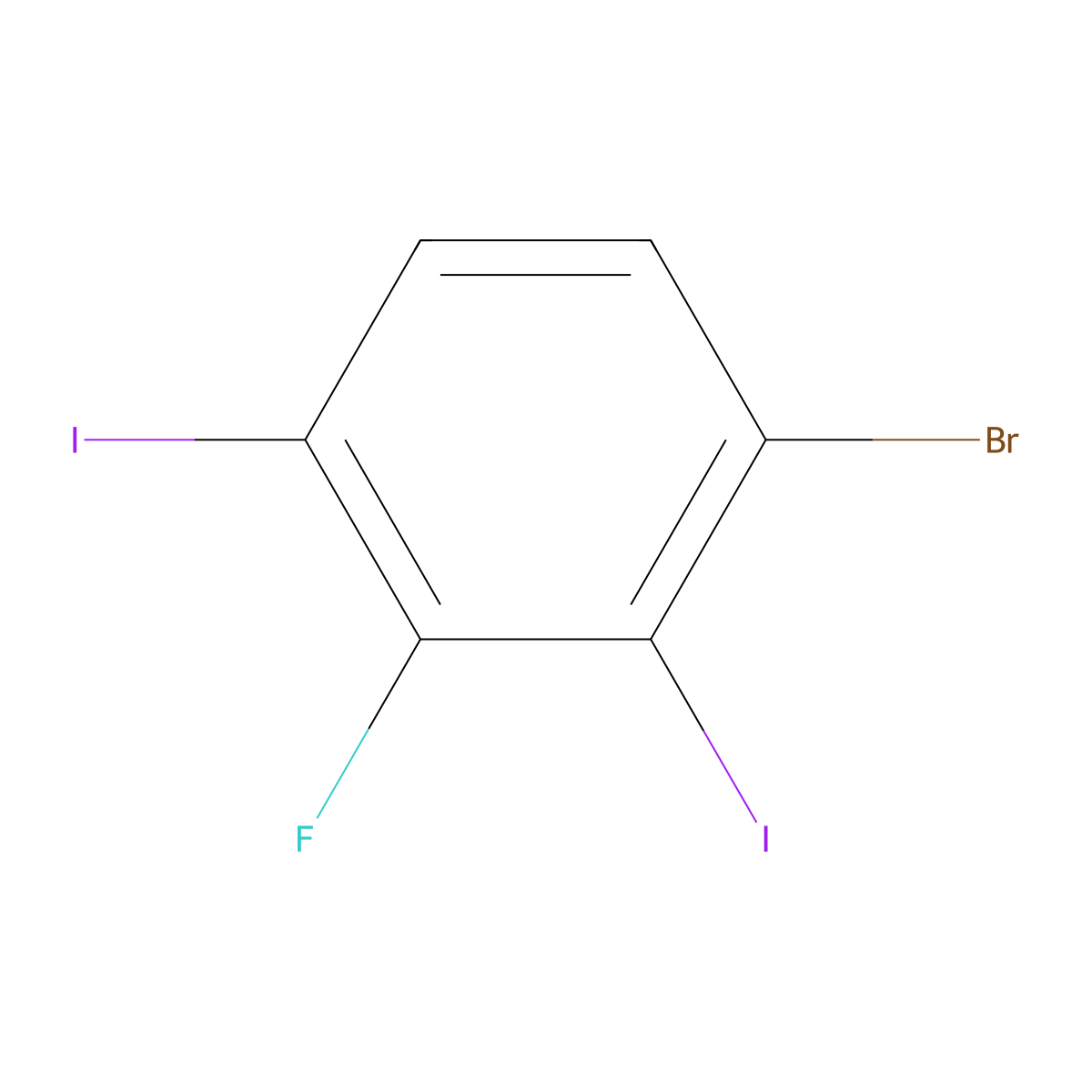 1-Bromo-3-fluoro-2,4-diiodobenzene molecular structure, CAS 1805538-95-7