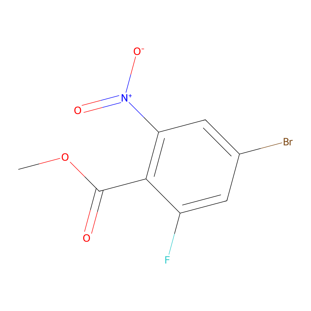 Methyl 4-bromo-2-fluoro-6-nitrobenzoate molecular structure, CAS 1805549-52-3
