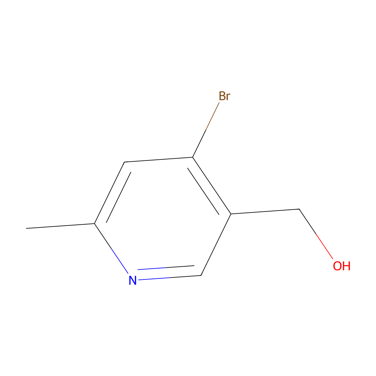 (4-Bromo-6-methylpyridin-3-yl)methanol molecular structure, CAS 1805551-36-3