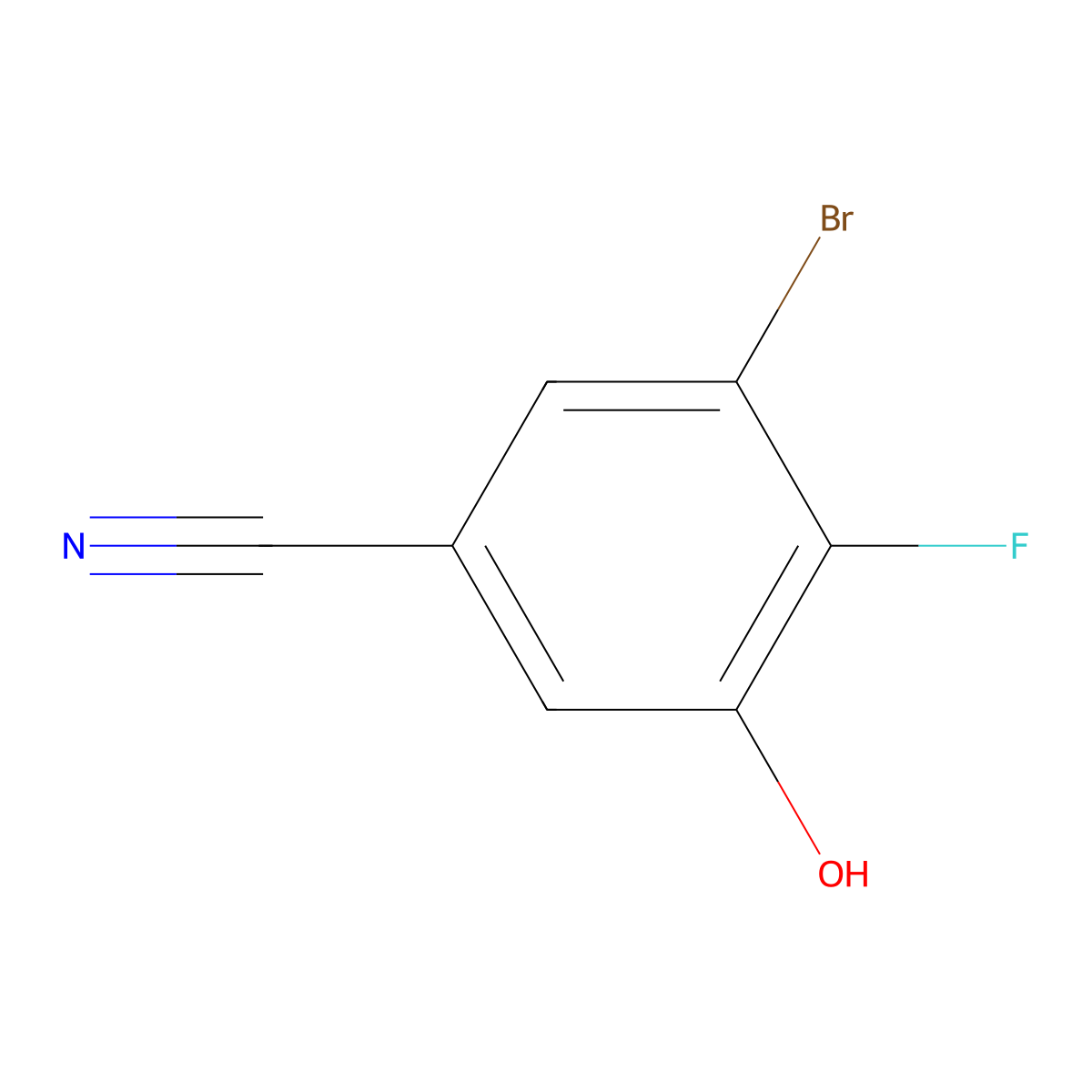 3-Bromo-4-fluoro-5-hydroxybenzonitrile molecular structure, CAS 1805552-38-8