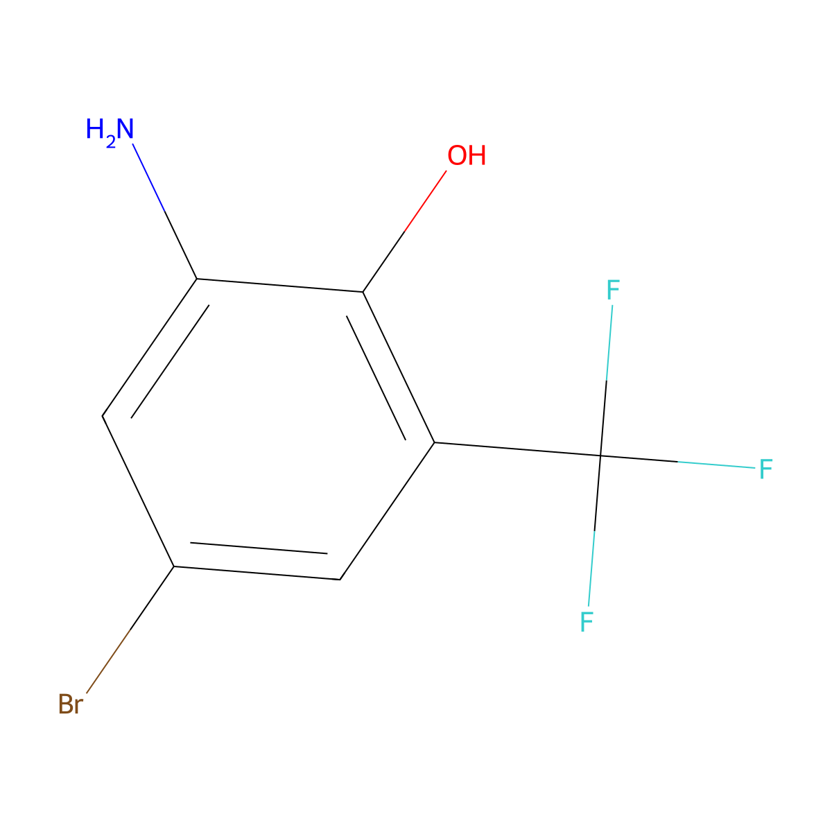 2-Amino-4-bromo-6-(trifluoromethyl)phenol molecular structure, CAS 1805552-43-5