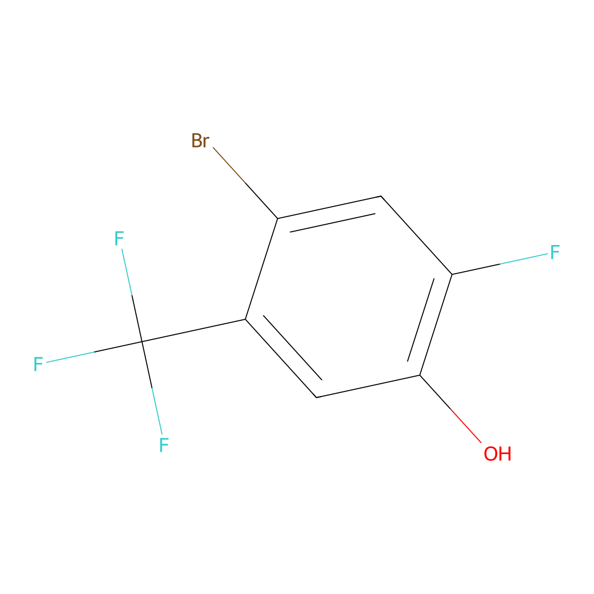 4-Bromo-2-fluoro-5-(trifluoromethyl)phenol molecular structure, CAS 1805552-60-6