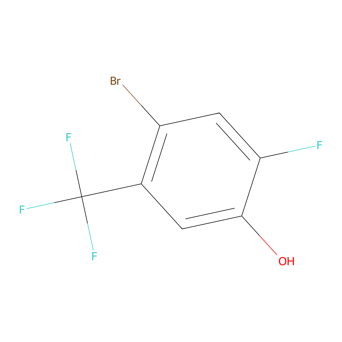 4-Bromo-2-fluoro-5-(trifluoromethyl)phenol molecular structure, CAS 1805552-60-6
